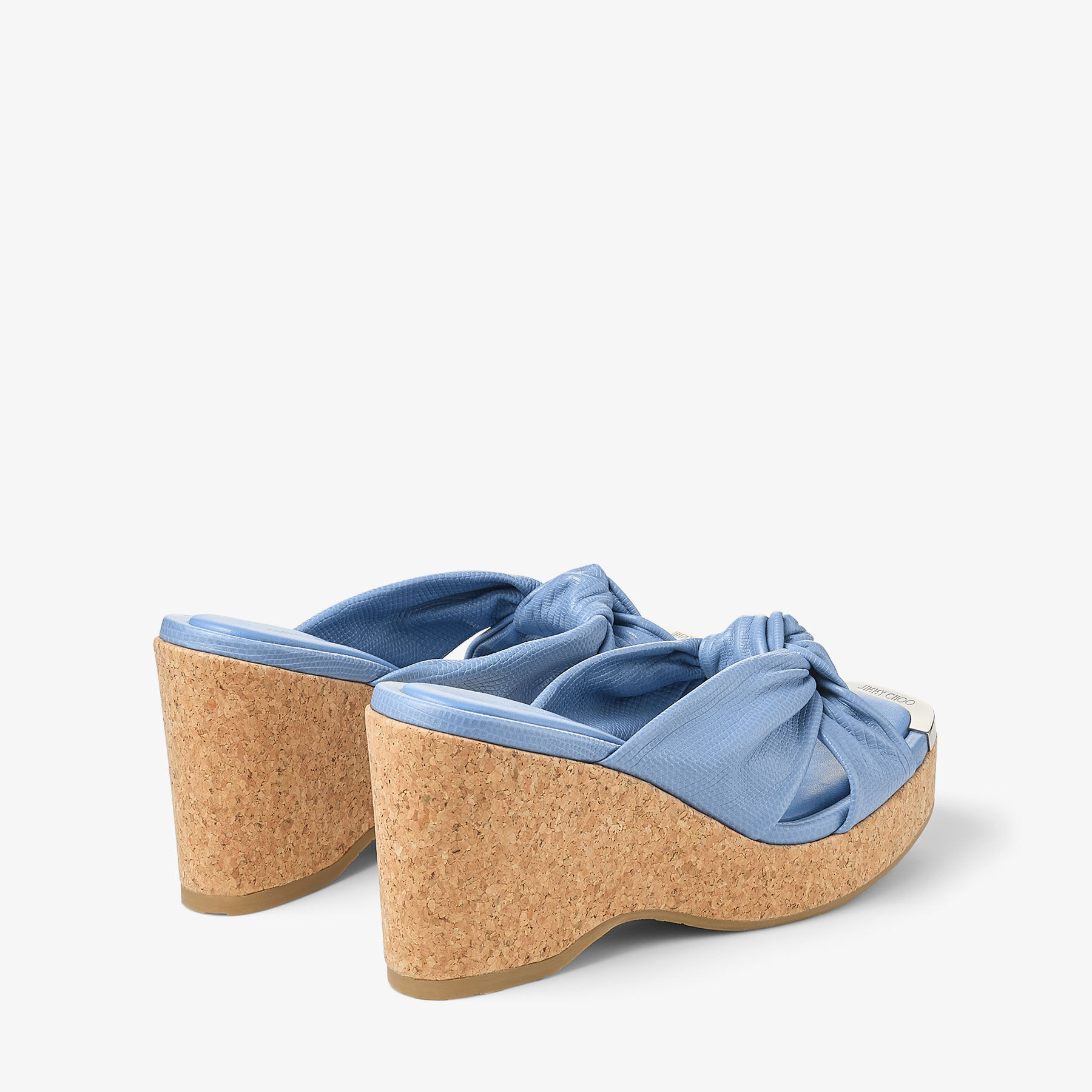 Avenue Wedge 110|Denim Lizard Print Wedge| JIMMY CHOO