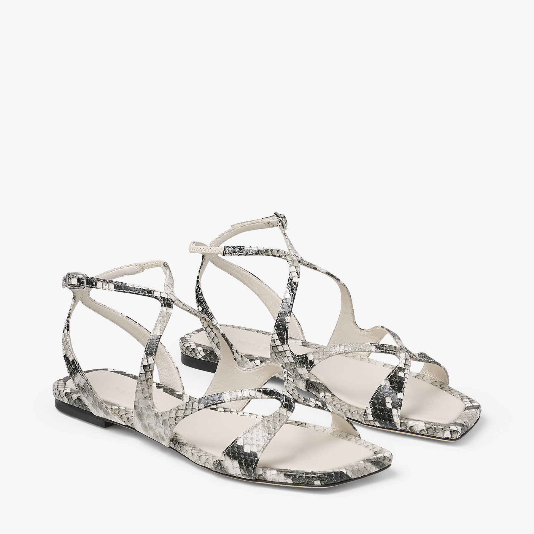 Ayla Flat Roccia Snake Print Flats JIMMY CHOO