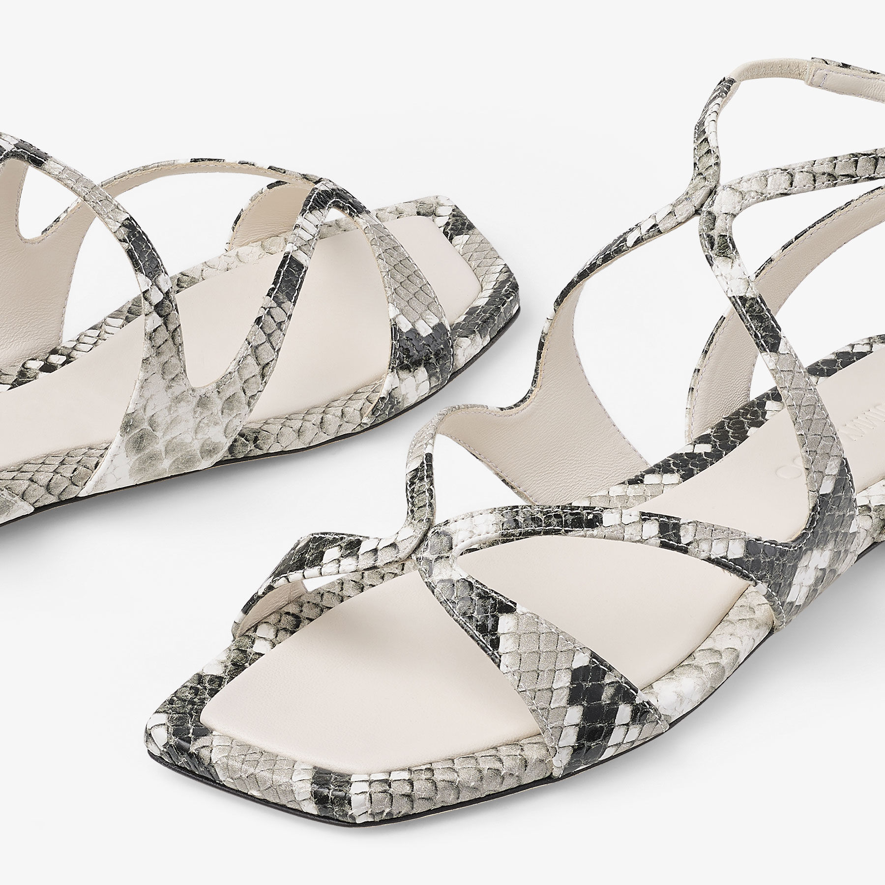 Snake print flat sandals cheap