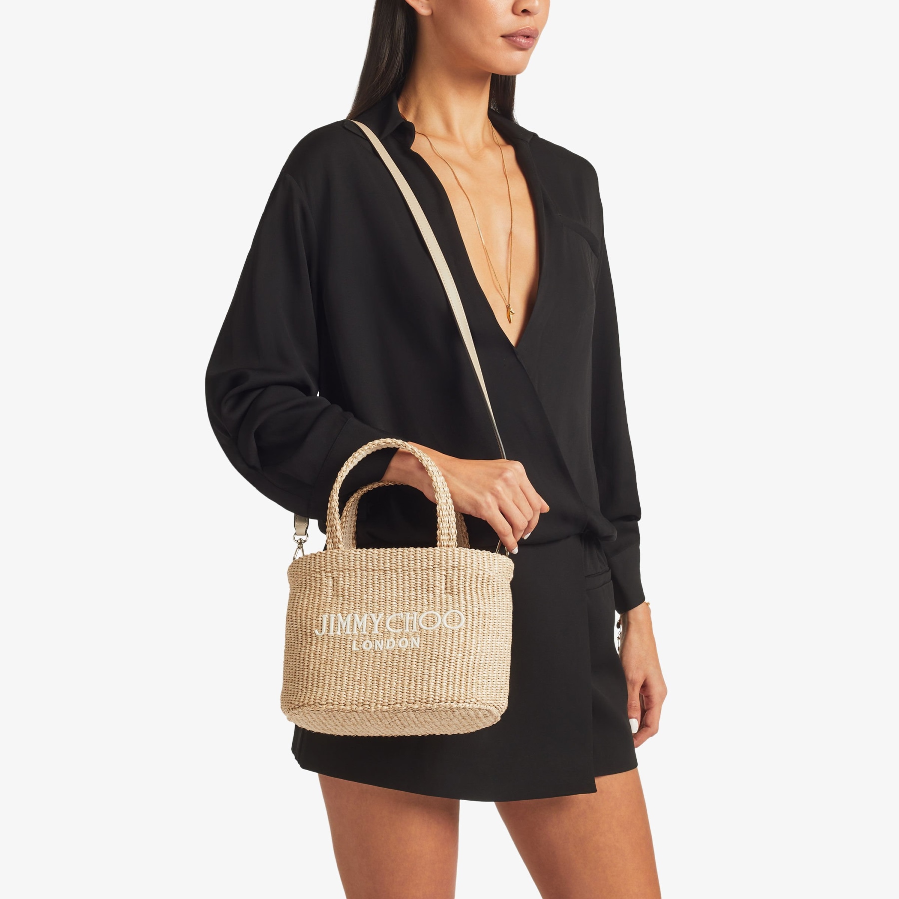 JIMMY CHOO ジミー チュウ MARI RAFFIA TOTE/S BEACHTOTEEWJYN_0C7611_FRONT_vg
