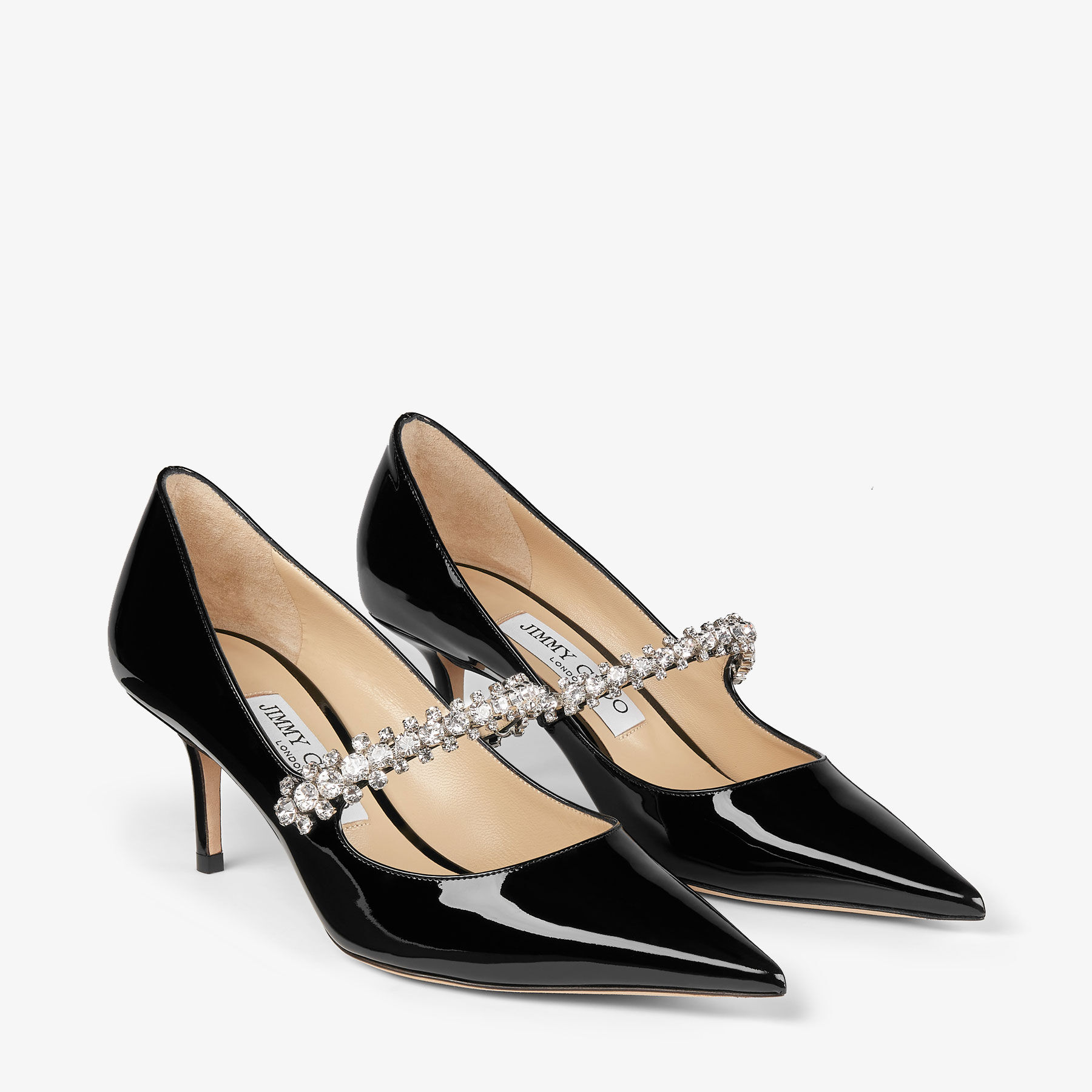 Bing Pump 65 | Black Patent Leather Pumps with crystals | JIMMY CHOO
