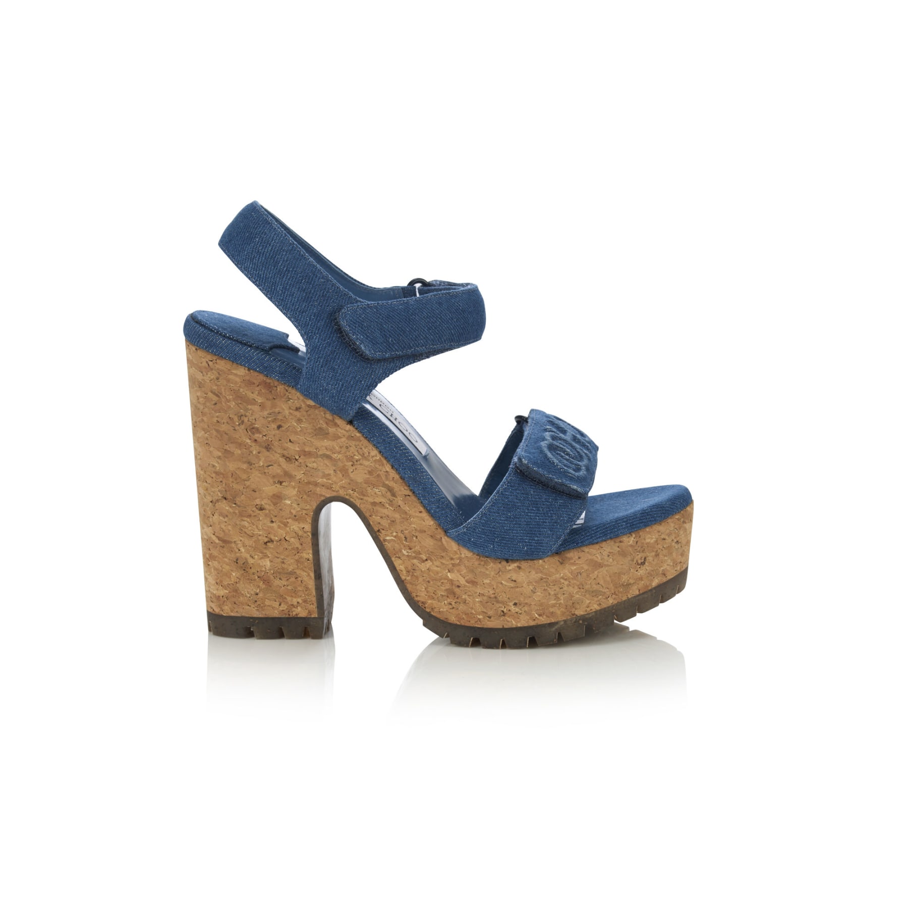 Blair 125 Denim Wedge Sandals New Collection JIMMY CHOO US