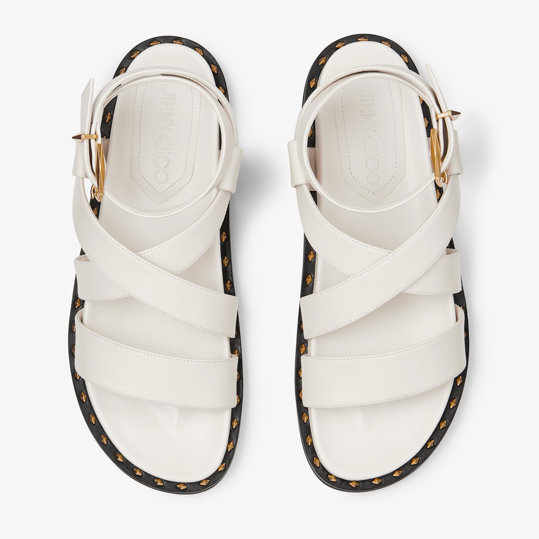 Blaise Flat Latte Gold Leather Flats JIMMY CHOO