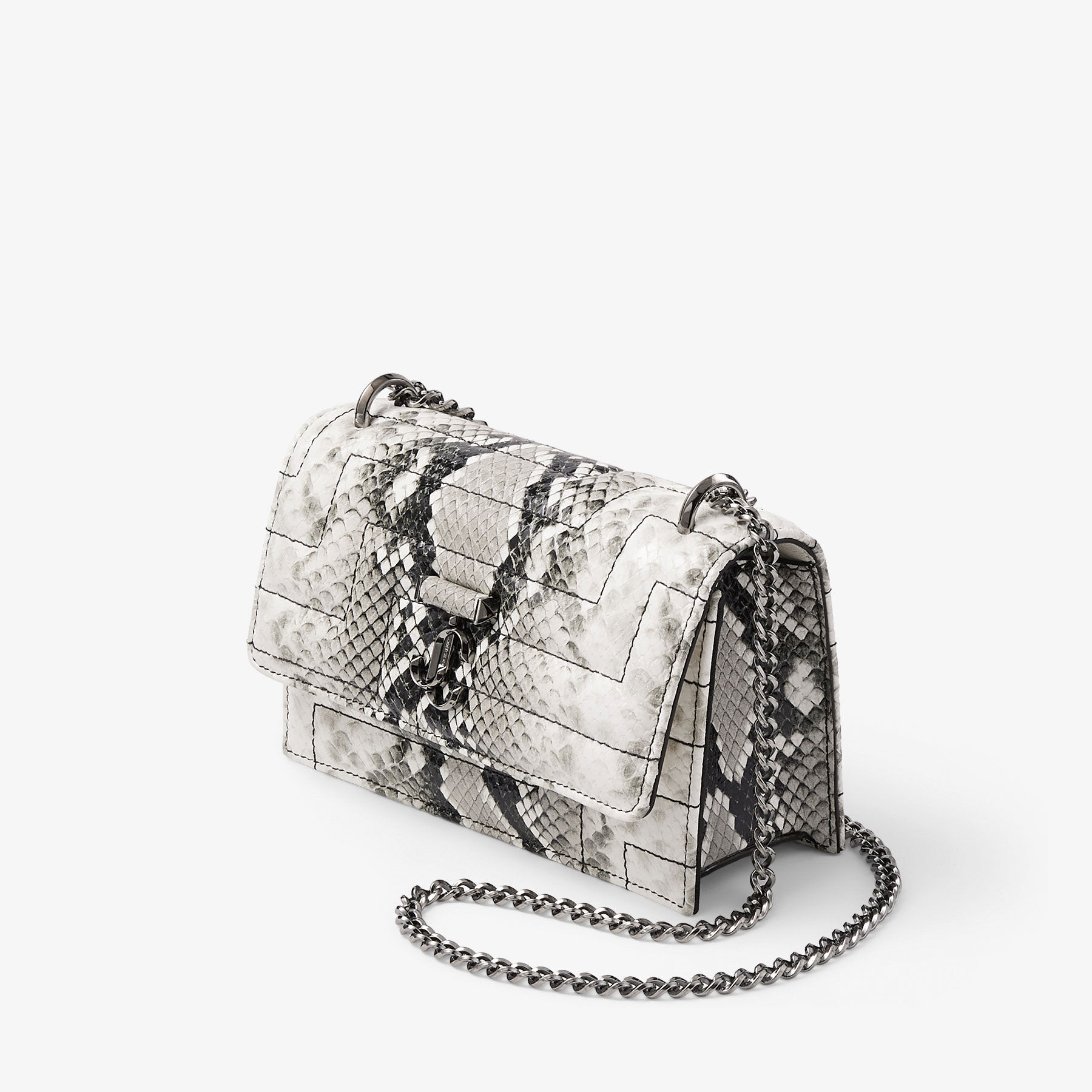 Bohemia Roccia Dark Silver Snake Print Mini Bag JIMMY CHOO