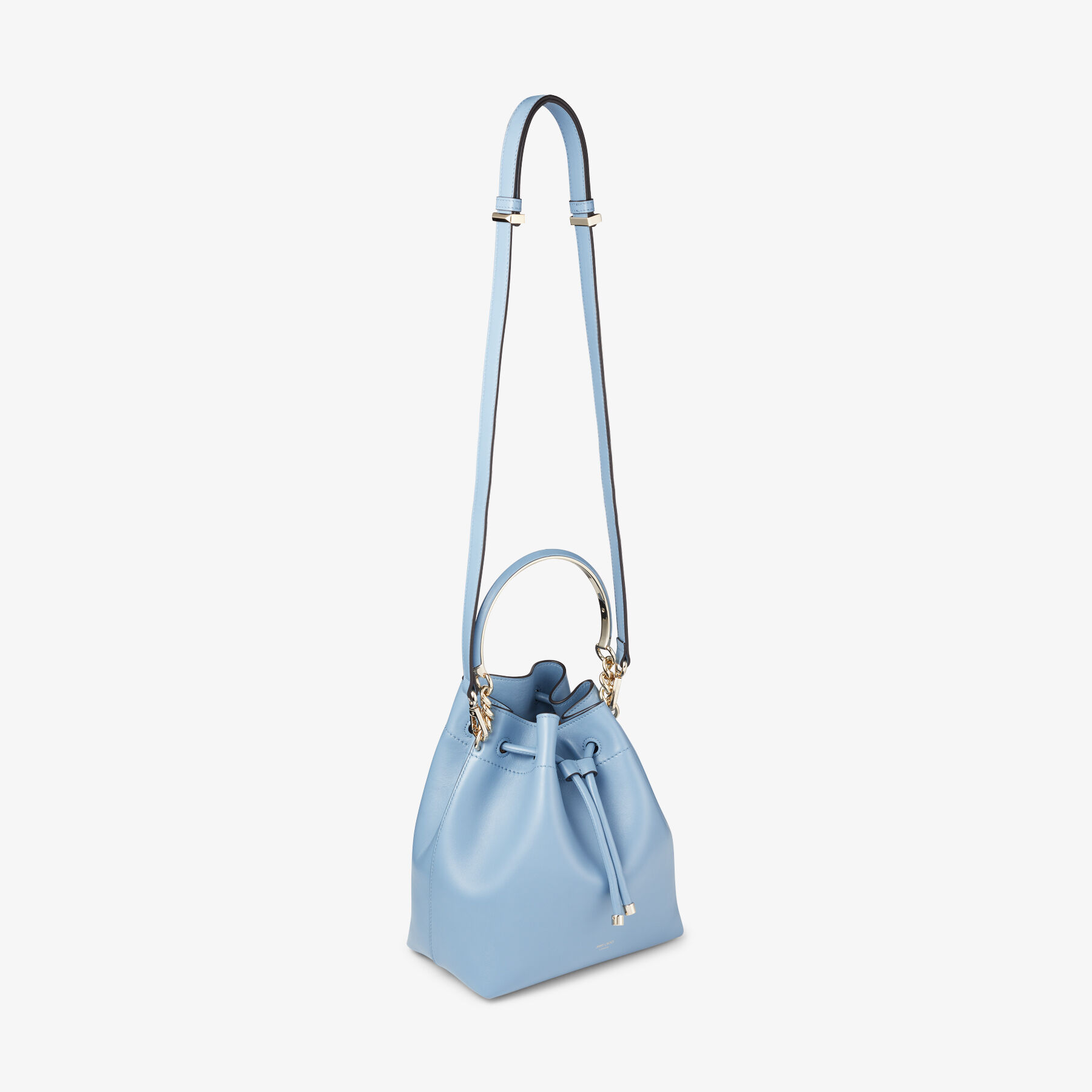 Bon Bon Bucket | Smoky Blue Soft Shiny Smooth Calf Leather Bucket Bag ...