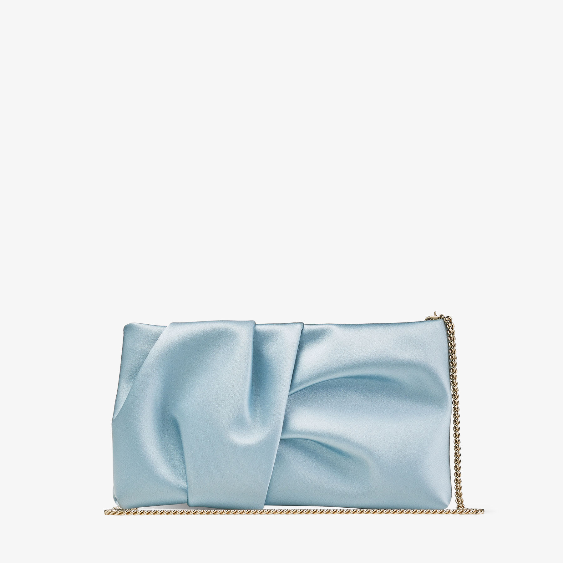Bonny Clutch | Ice Blue Satin Clutch Bag | New Collection | JIMMY 