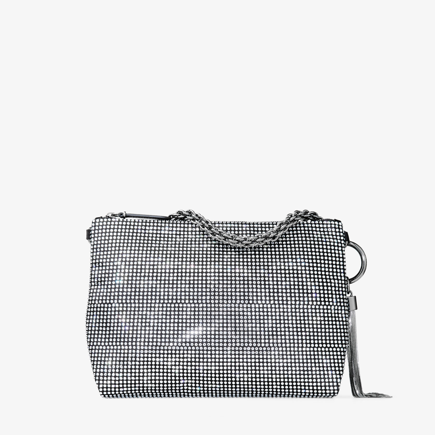 Callie Black Satin Crystal Clutch JIMMY CHOO US