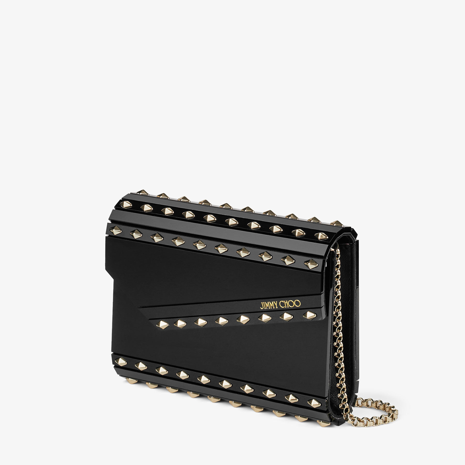 CANDY Black Acrylic Clutch Bag with Studs Summer Collection