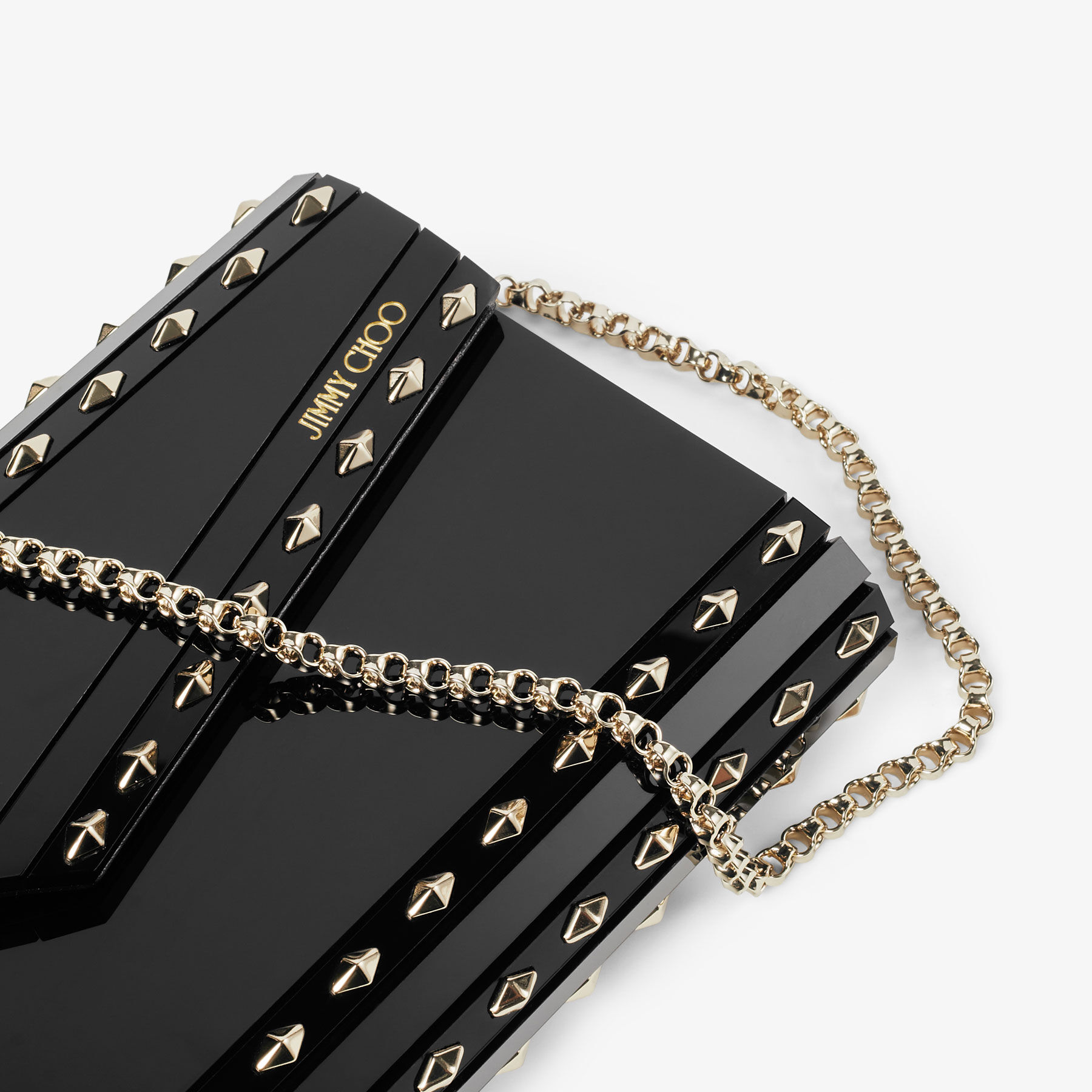 CANDY | Black Acrylic Clutch Bag with Studs | Summer Collection 