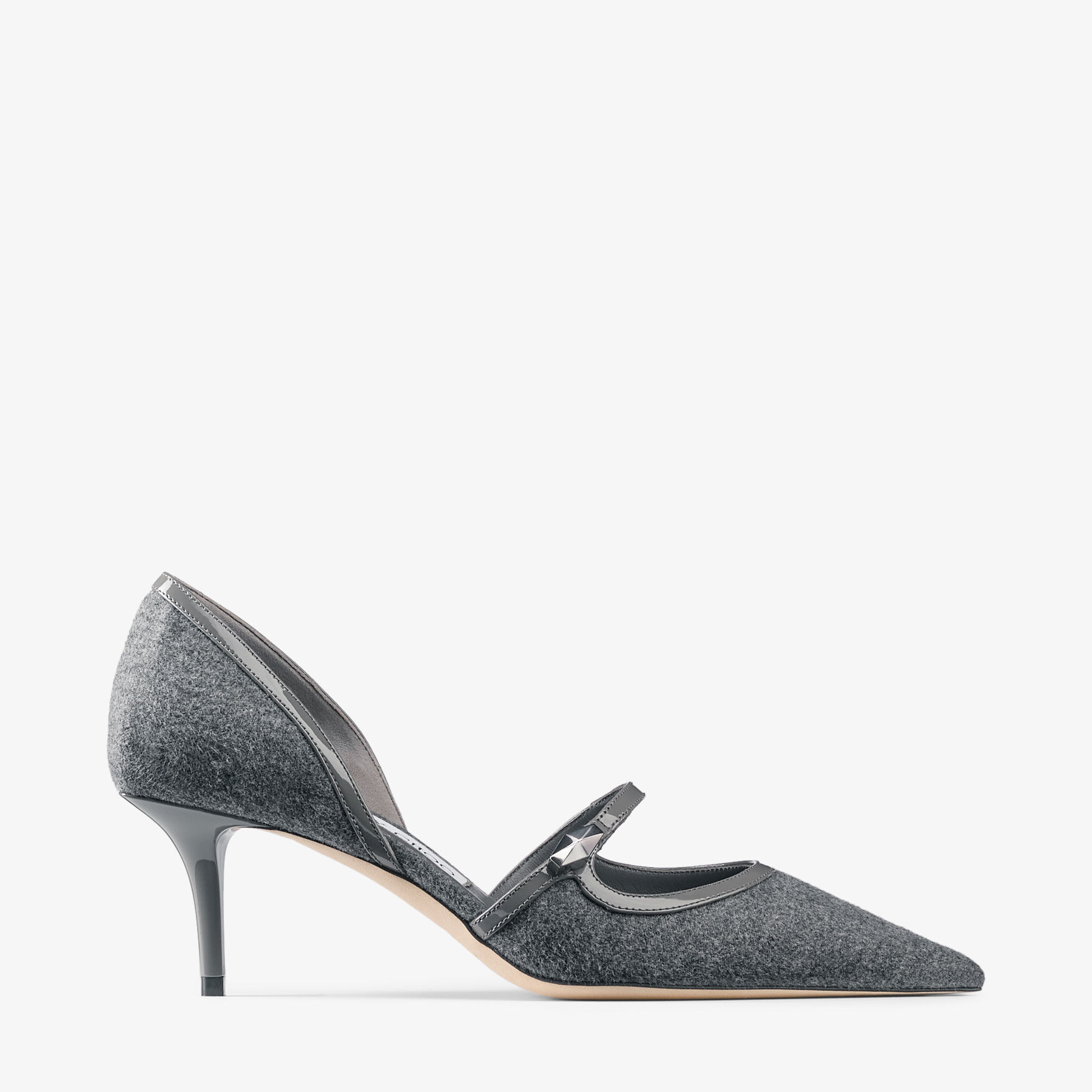 Carolyn 60 Storm Flannel Patent Leather Pumps JIMMY CHOO