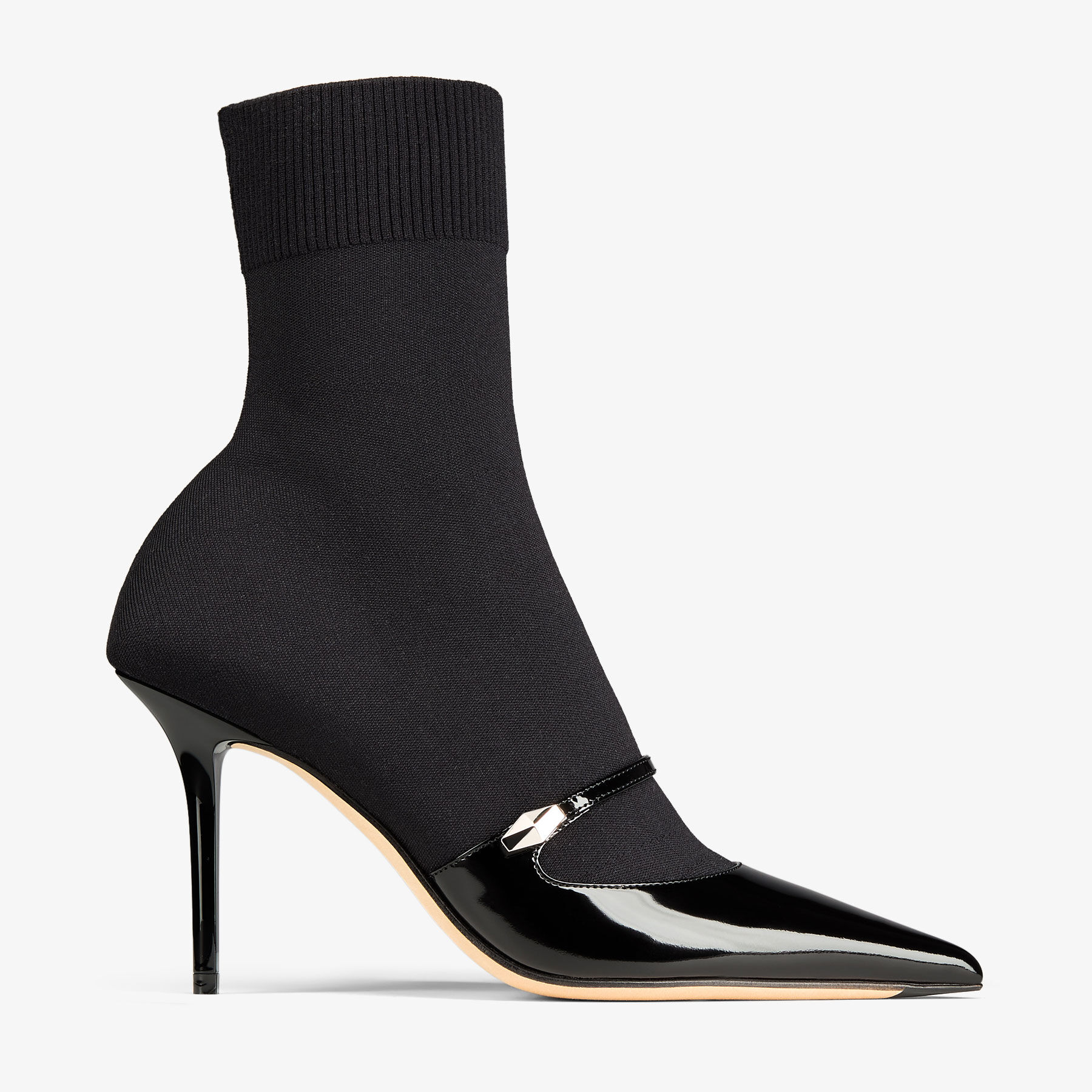 Black knitted sock boot top