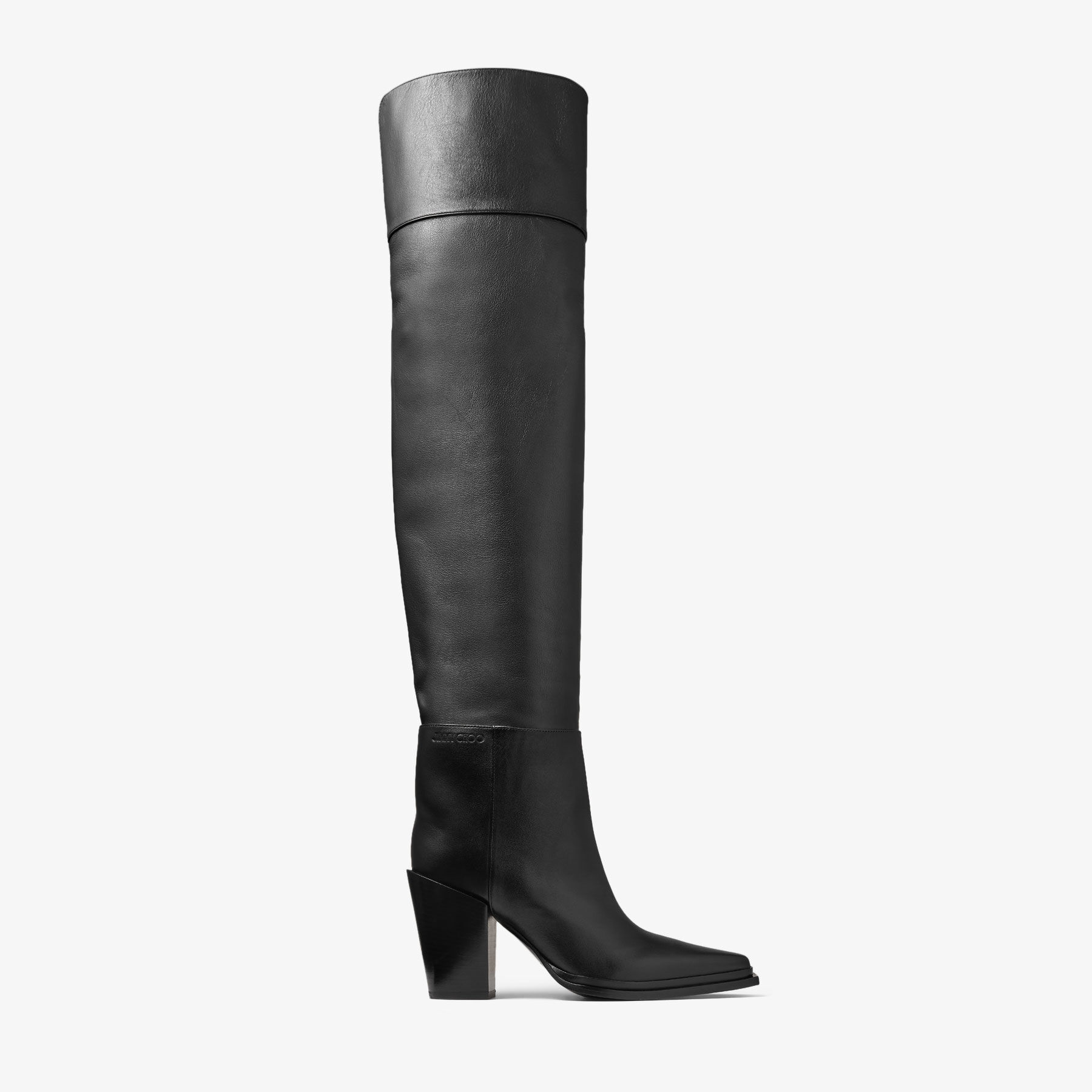 Cece Over The Knee 80 Black Calf Leather Boot JIMMY CHOO