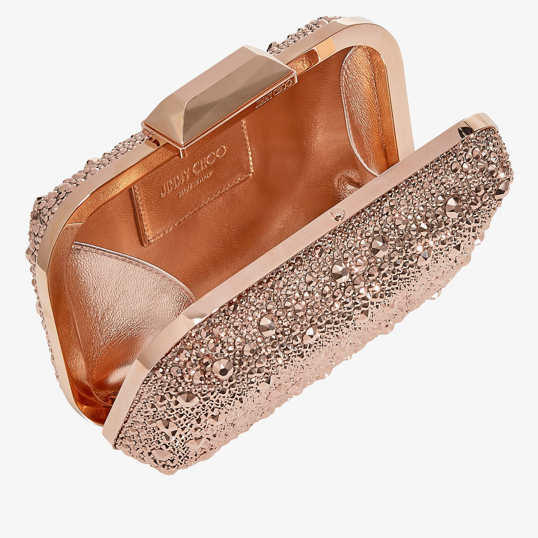Rose Gold Crystal Covered Clutch Bag, Cloud, Pre Fall 18