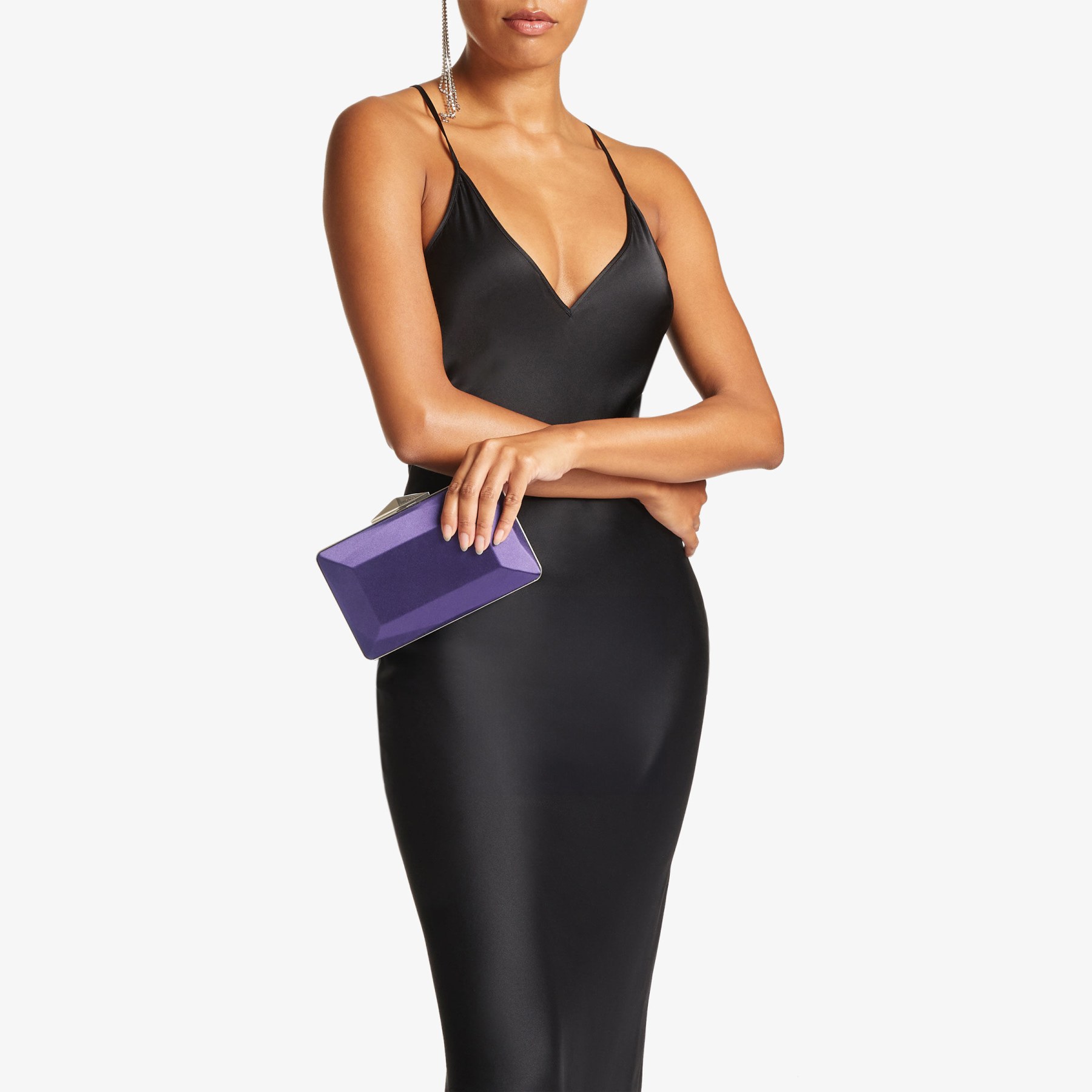 DIAMOND BOX CLUTCH Cassis Satin Box Clutch Bag Autumn