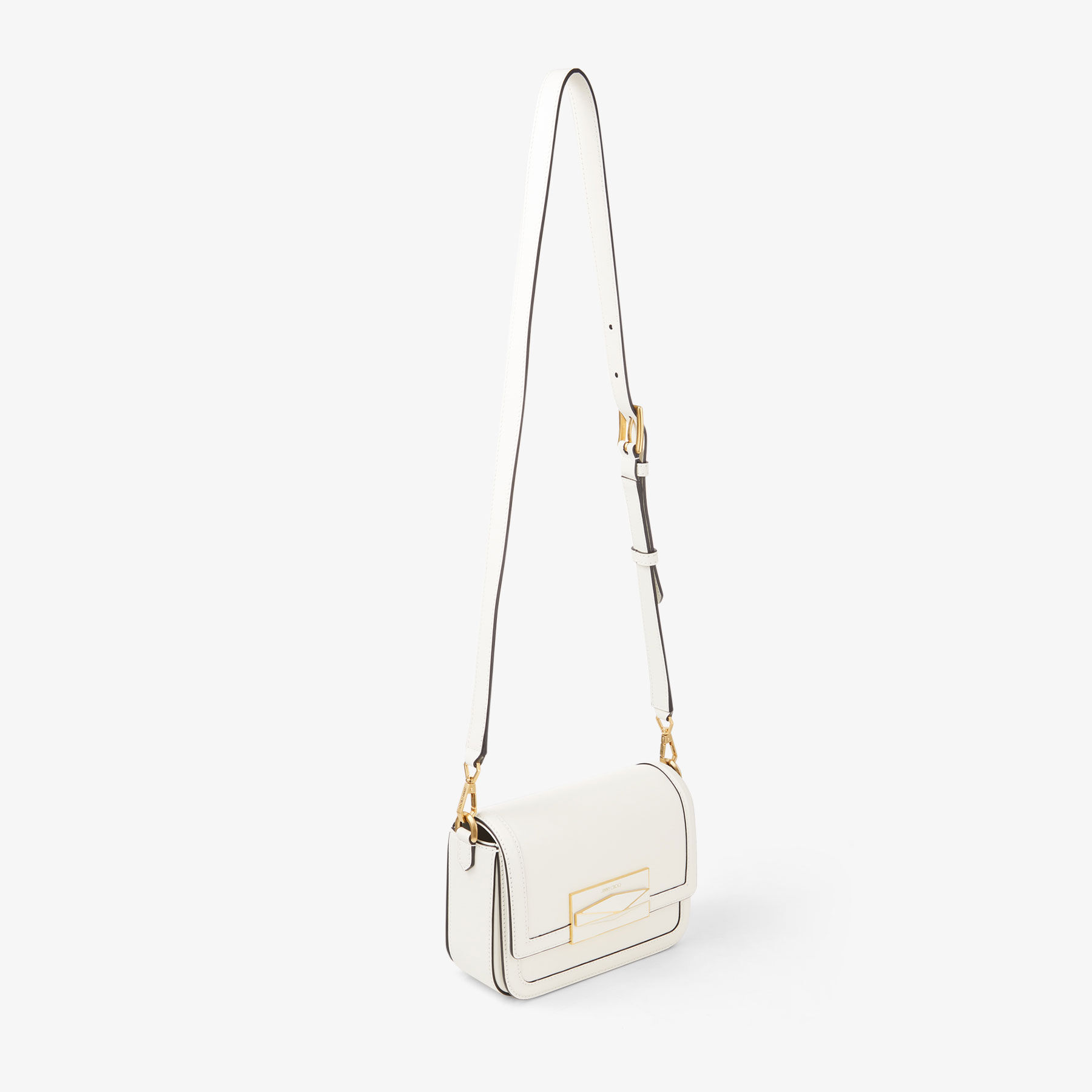 Diamond Crossbody | Latte Smooth Calf Leather Top Handle Bag | JIMMY CHOO