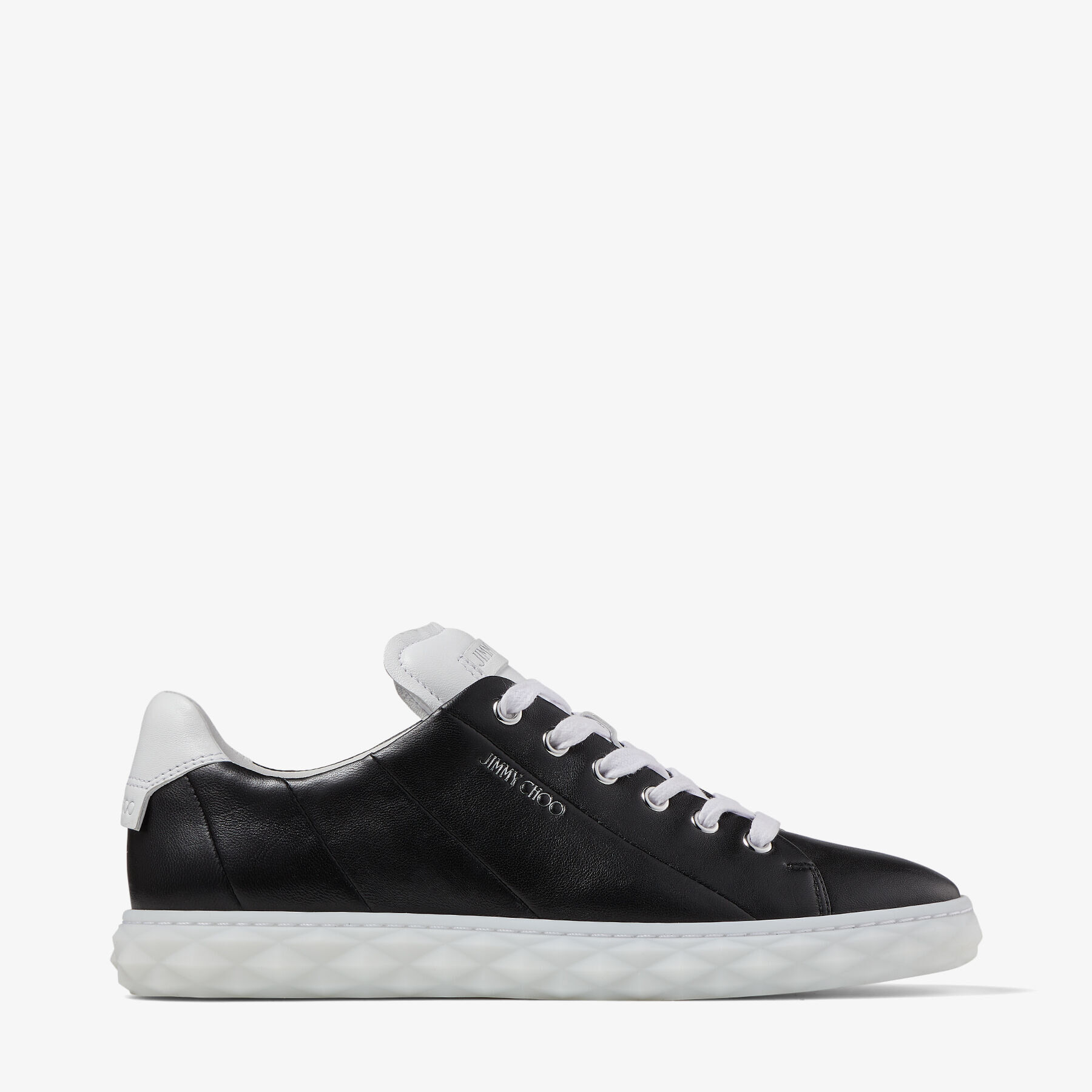 Black Nappa Leather Low-Top Trainers | DIAMOND LIGHT/F | Spring 
