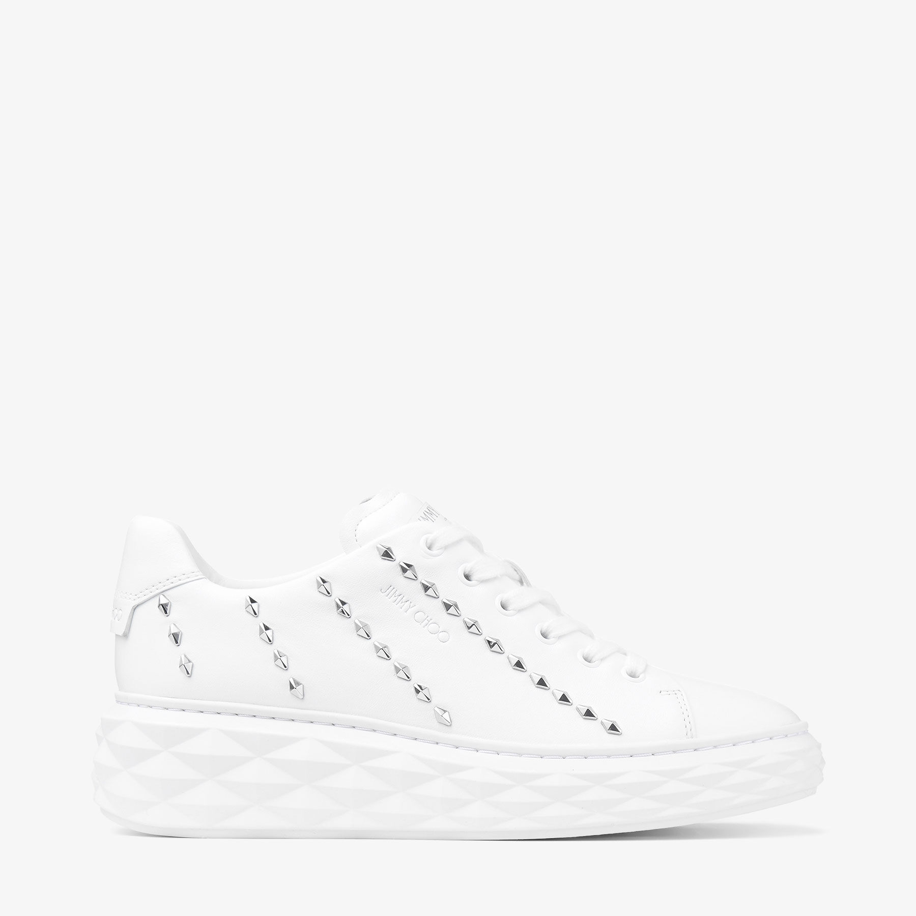 DIAMOND LIGHT MAXI/F | White Nappa Leather Low-Top Trainers with 
