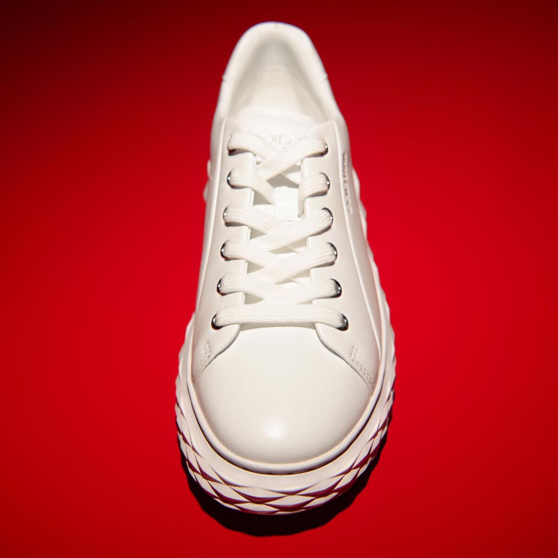 DIAMOND LIGHT MAXI F White Nappa Leather Low Top Trainers with Platform Sole Summer Collection JIMMY CHOO CA