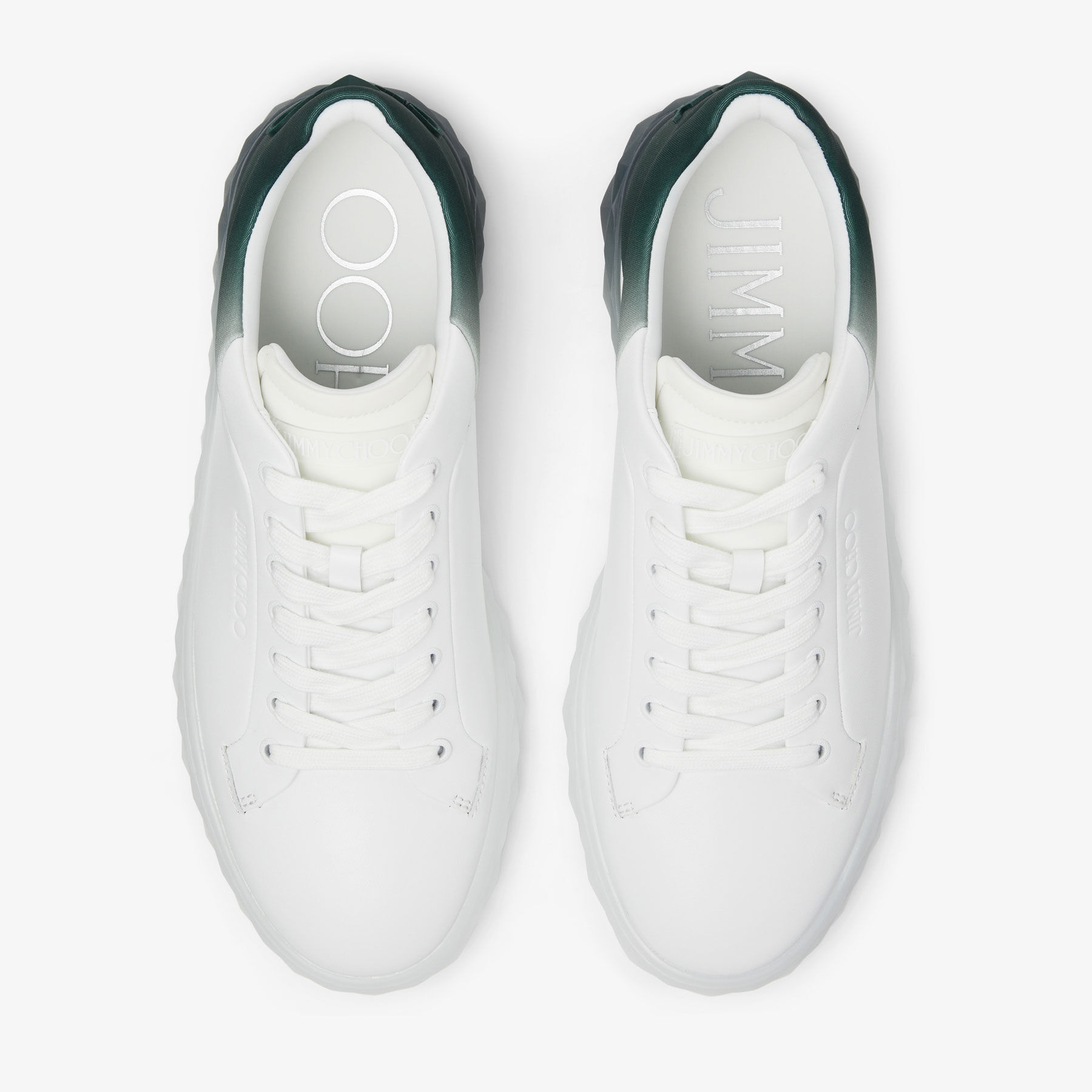 Diamond Light/M Ii | White and Dark Green Leather Mix Low-Top 