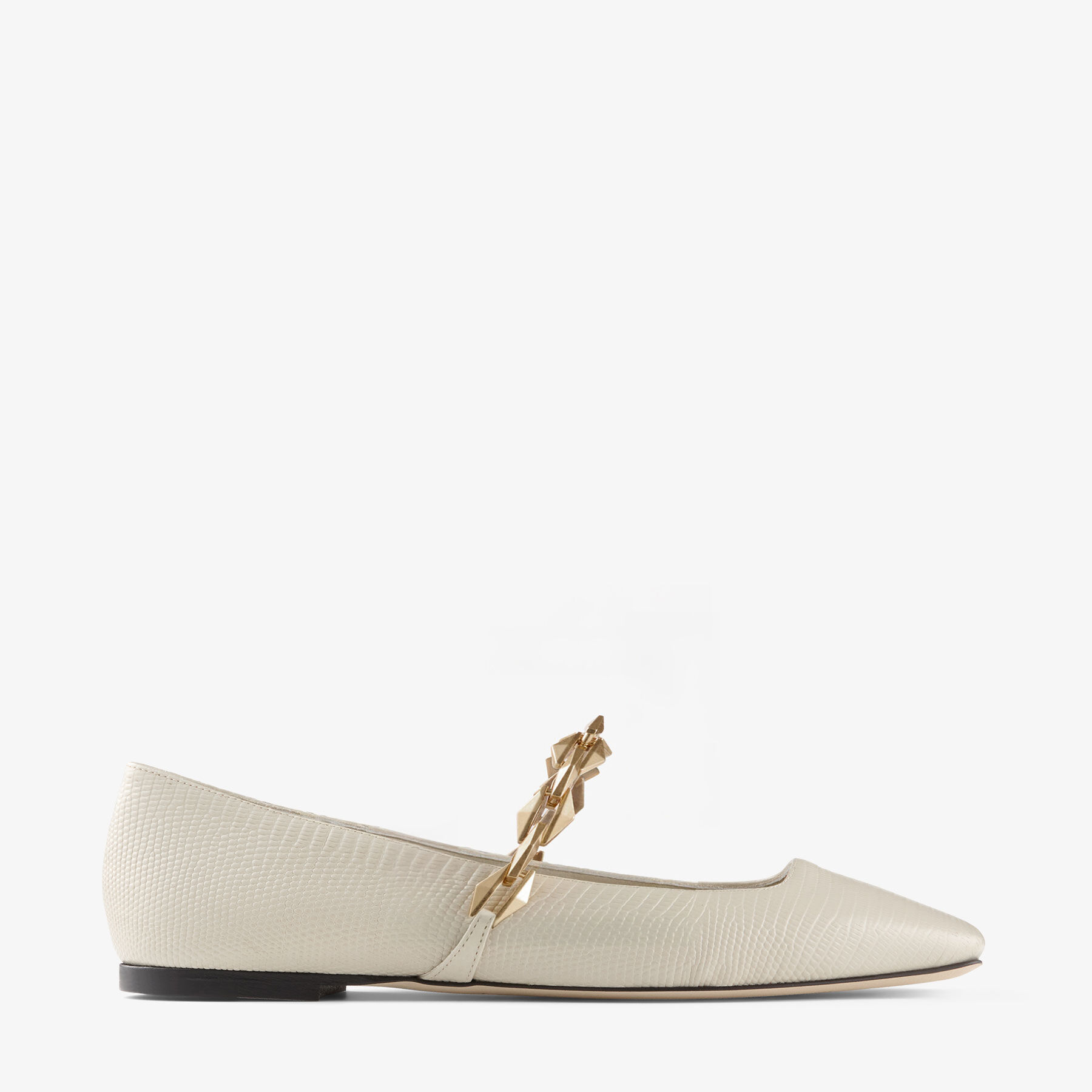 Diamond Tilda Flat Bamboo Lizard Printed Leather Flats JIMMY CHOO US