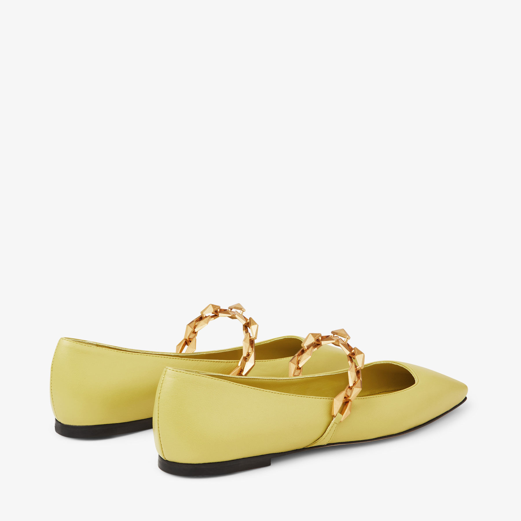 Diamond Tilda Flat | Yellow Nappa Leather Flats | JIMMY CHOO