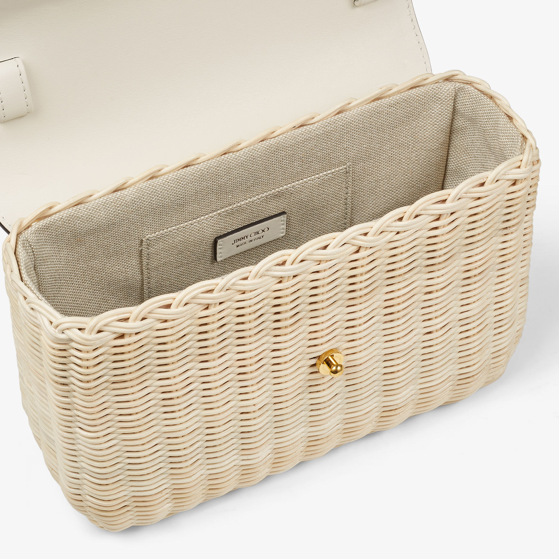 Diamond Top Handle | Natural/Latte Wicker and Leather Top Handle 