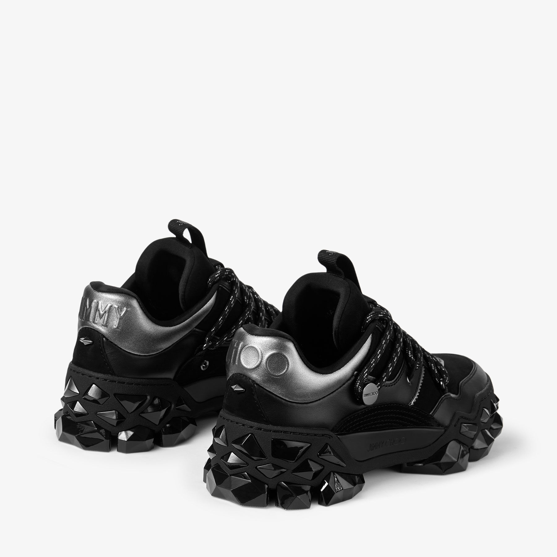 Diamond X II/F | Black Leather Trainers | JIMMY CHOO