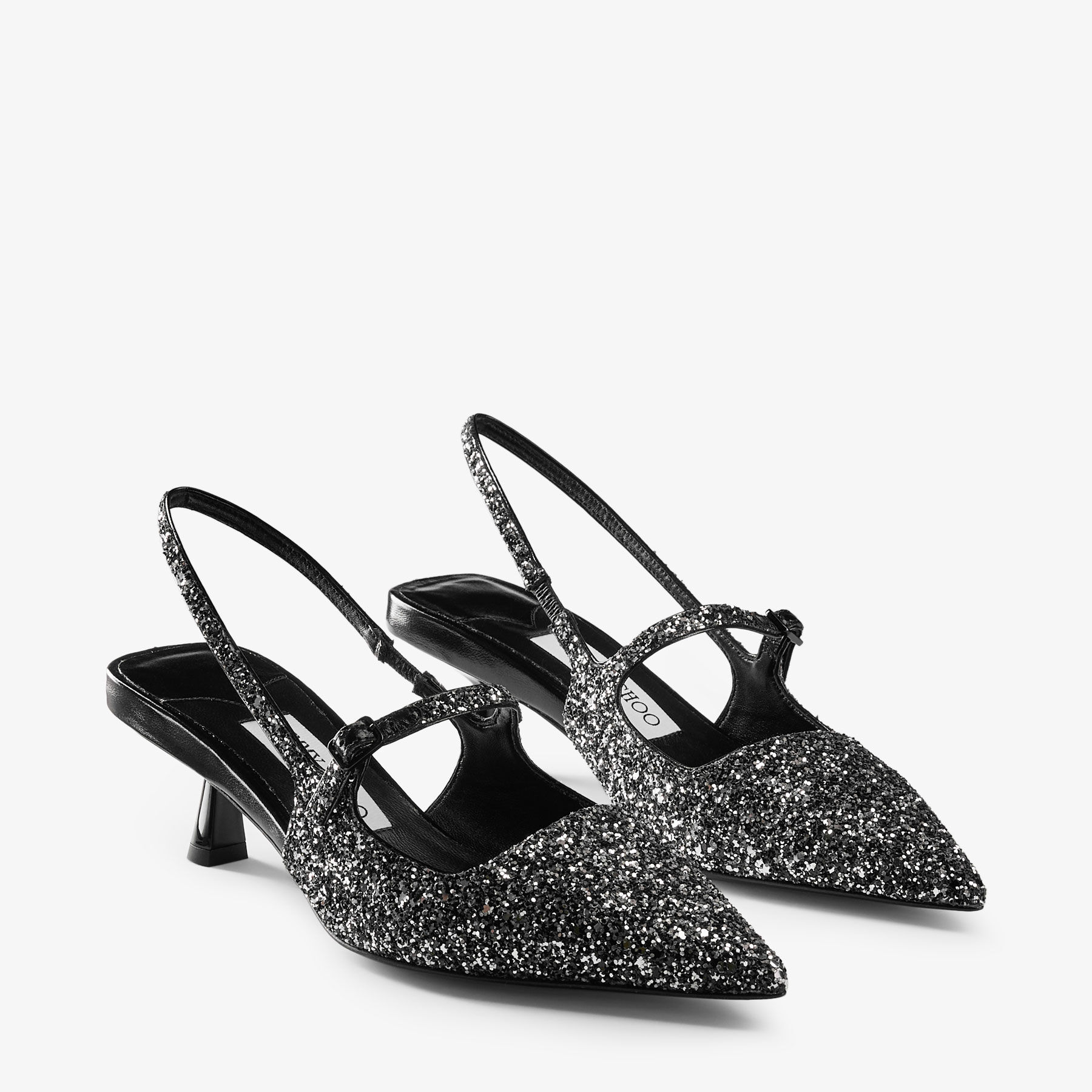 Didi 45 | Black Glitter Patent Pumps | JIMMY CHOO