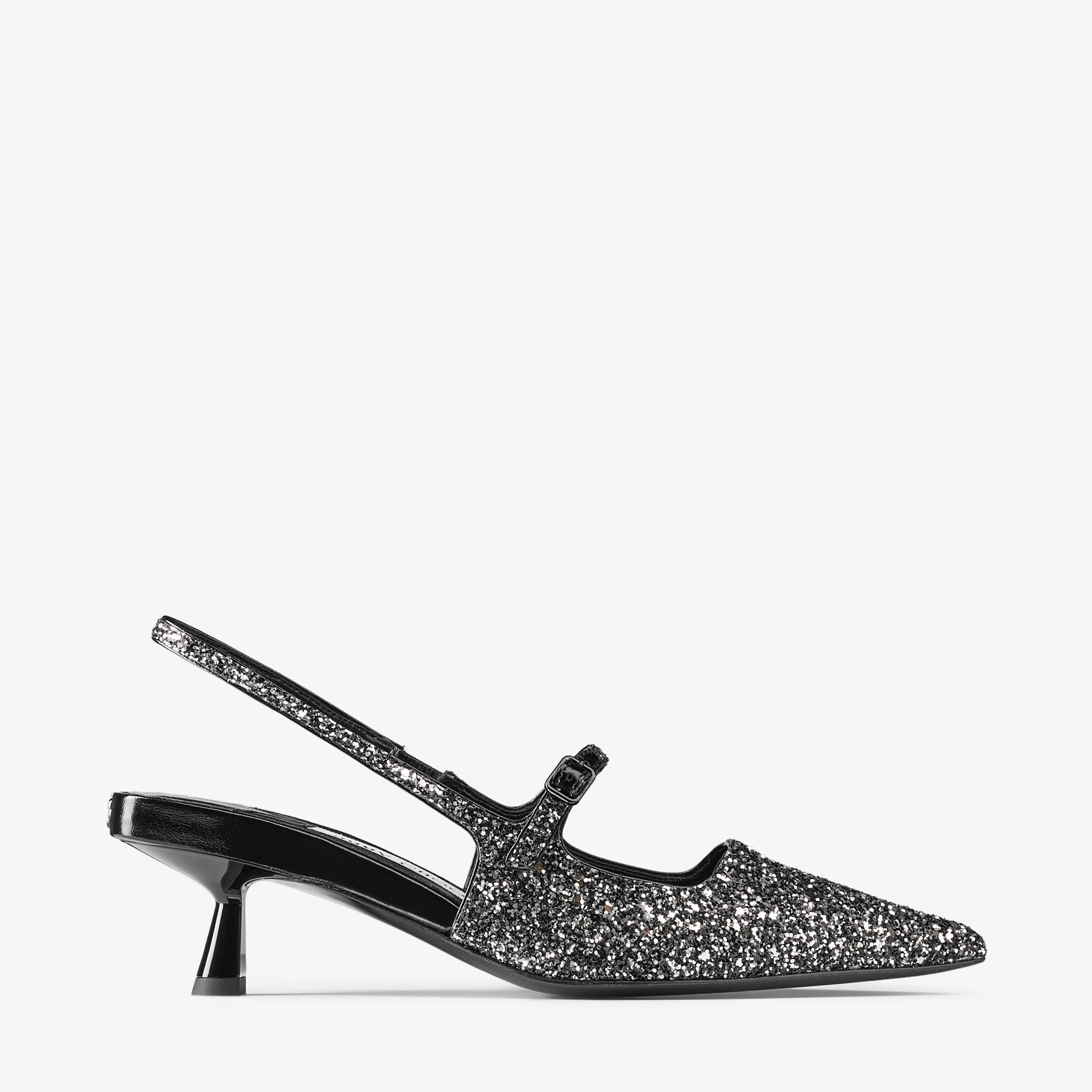 Didi 45 | Black Glitter Patent Pumps | JIMMY CHOO