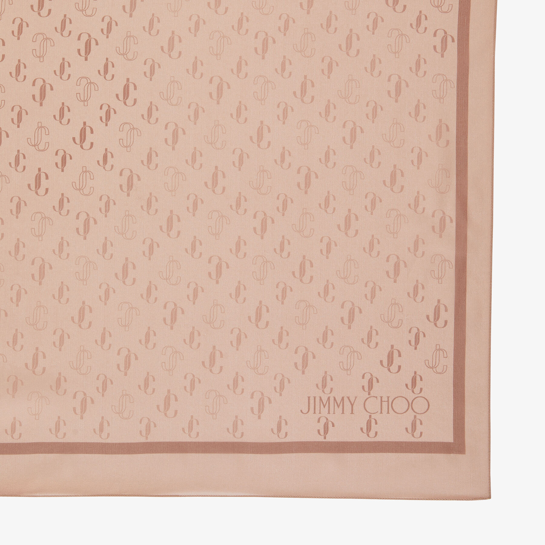 Ballet Pink Silk Stole with JC Monogram Repeat Print | DORIS | Autumn ...