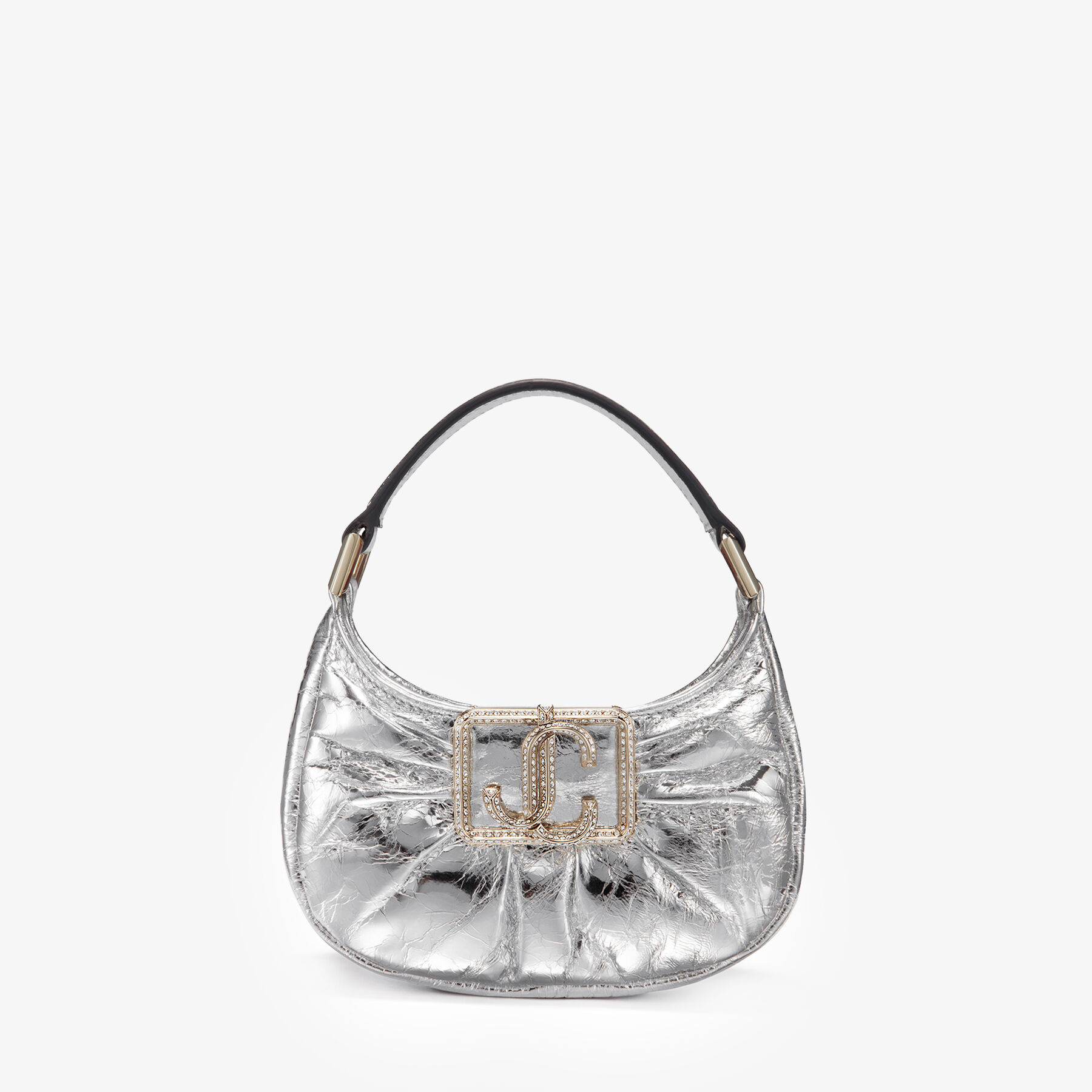 Edie Hobo Mini Silver Vintage Metallic Leather Mini Bag JIMMY CHOO CA