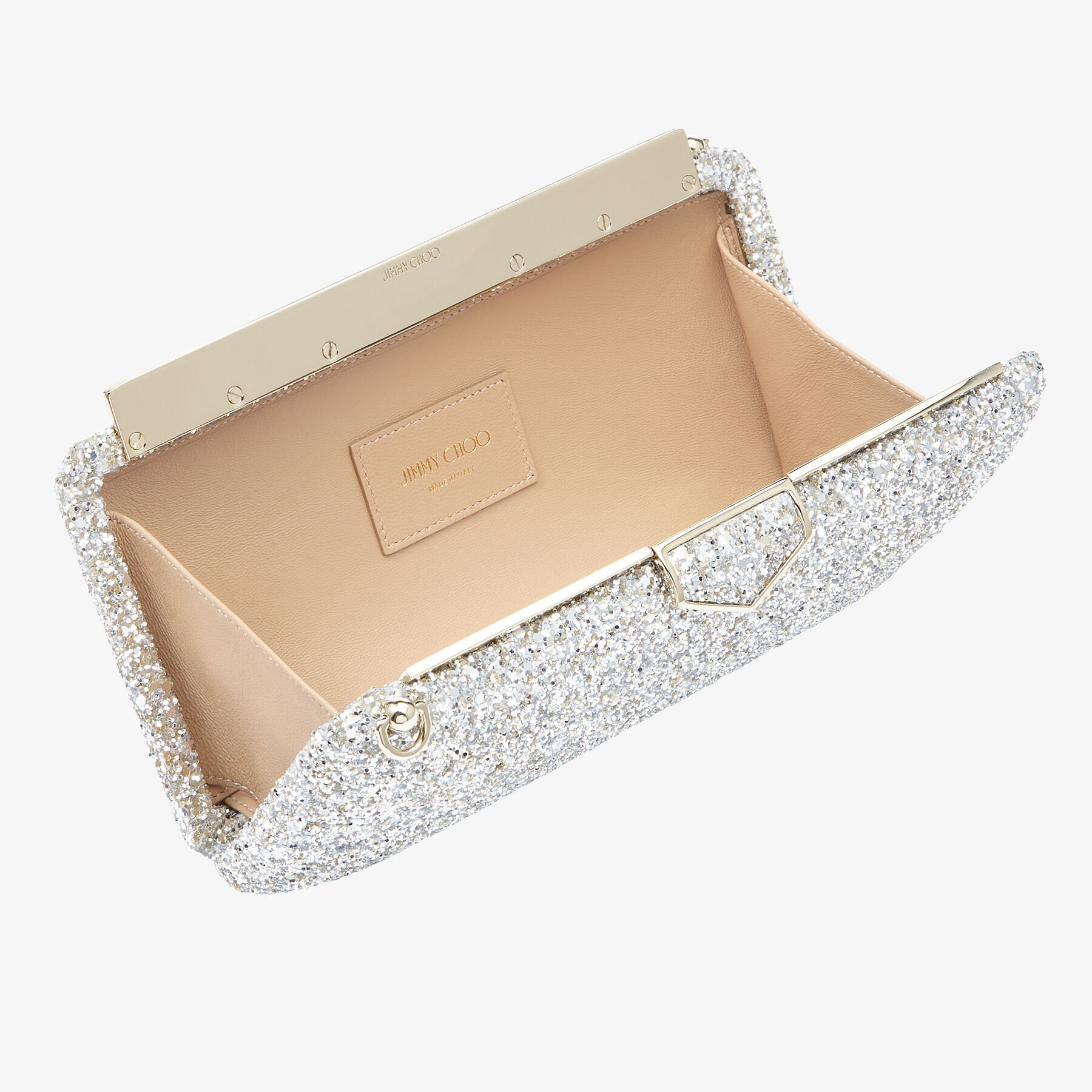 Jimmy Choo Ellipse Glitter Clutch Bag