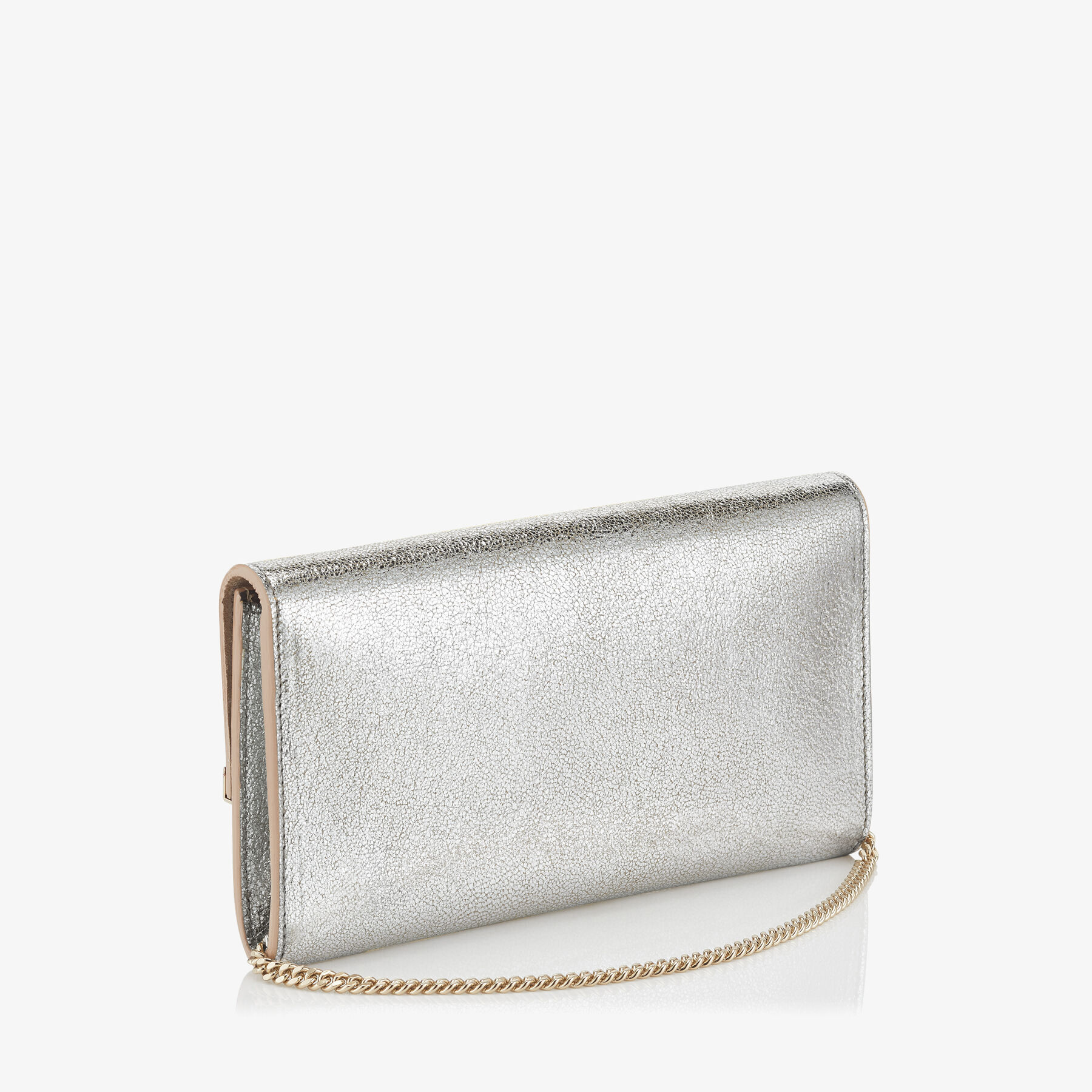 Champagne Glitter Leather Clutch Bag | Emmie | Pre Fall 18 | JIMMY 