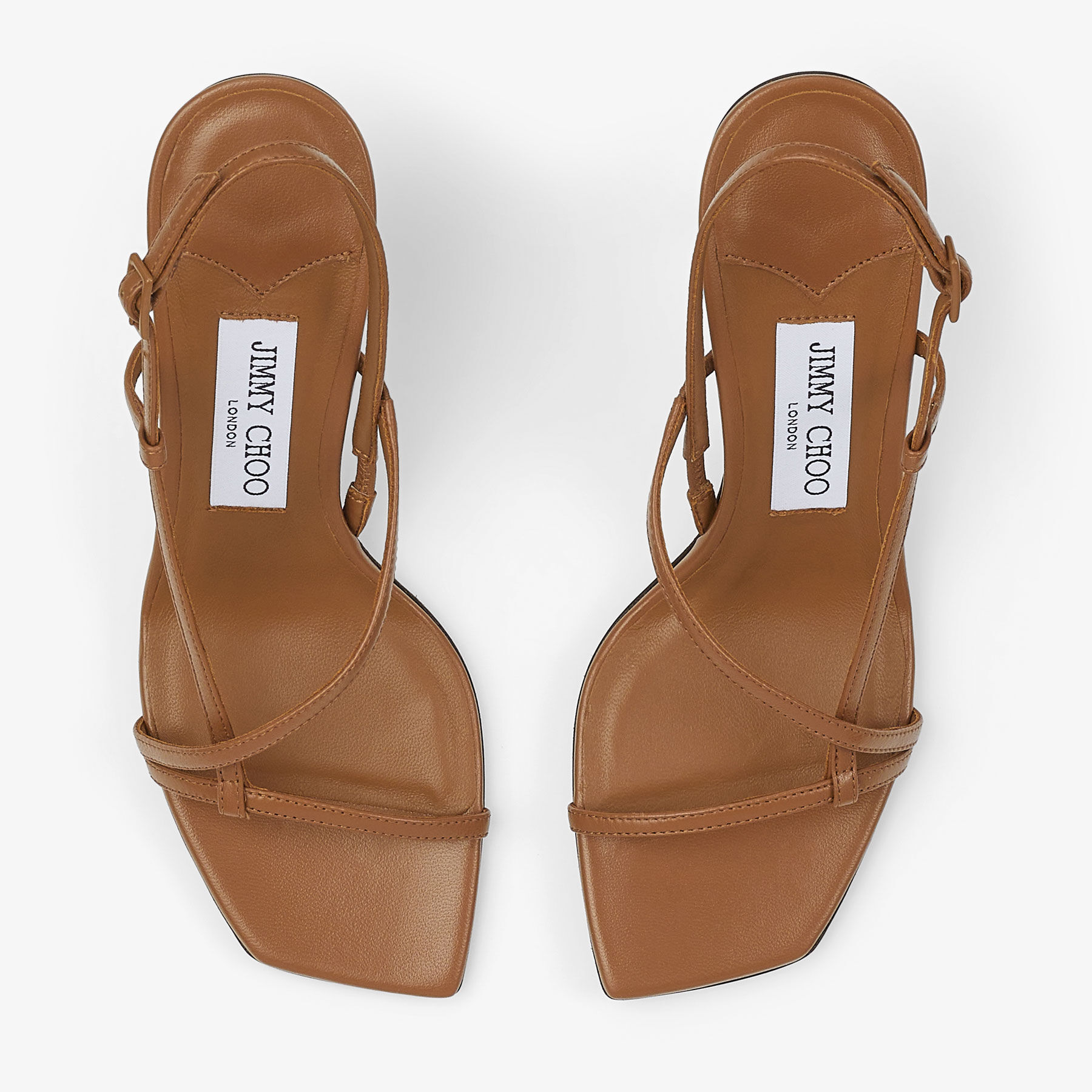 Etana 80 | Tan/Tortoise Nappa Leather Sandals | JIMMY CHOO