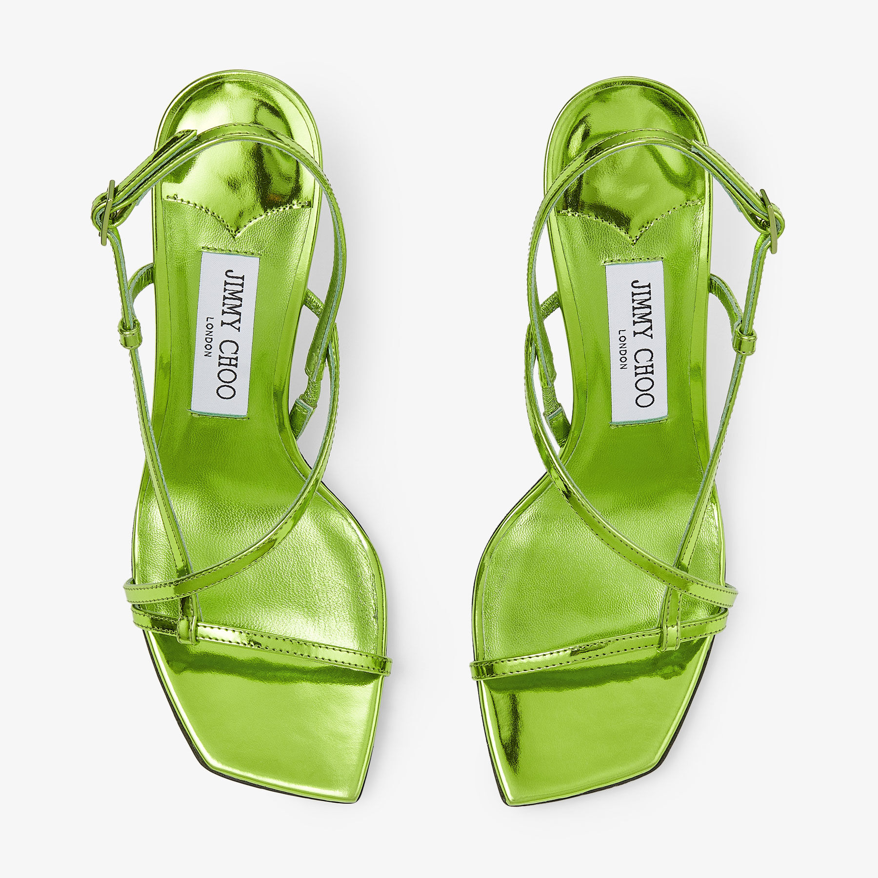 Etana 80|Matcha Metallic Leather Sandals| JIMMY CHOO