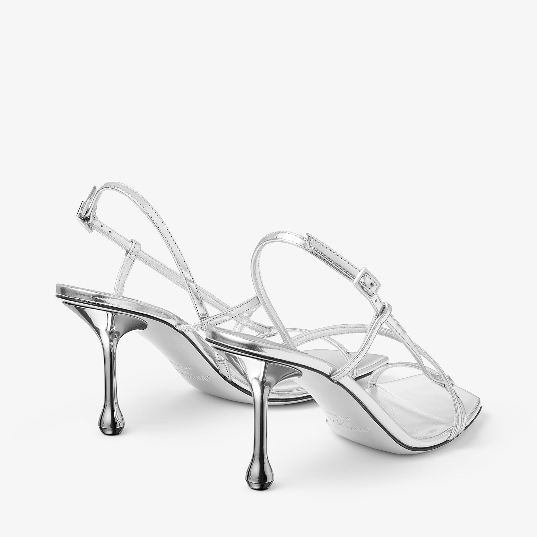 Etana 80|Silver Metallic Leather Sandals| JIMMY CHOO CA