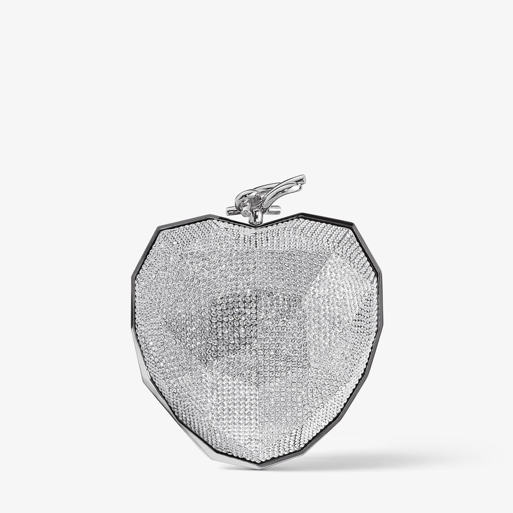 Faceted Heart Clutch Silver Lucite Clutch JIMMY CHOO