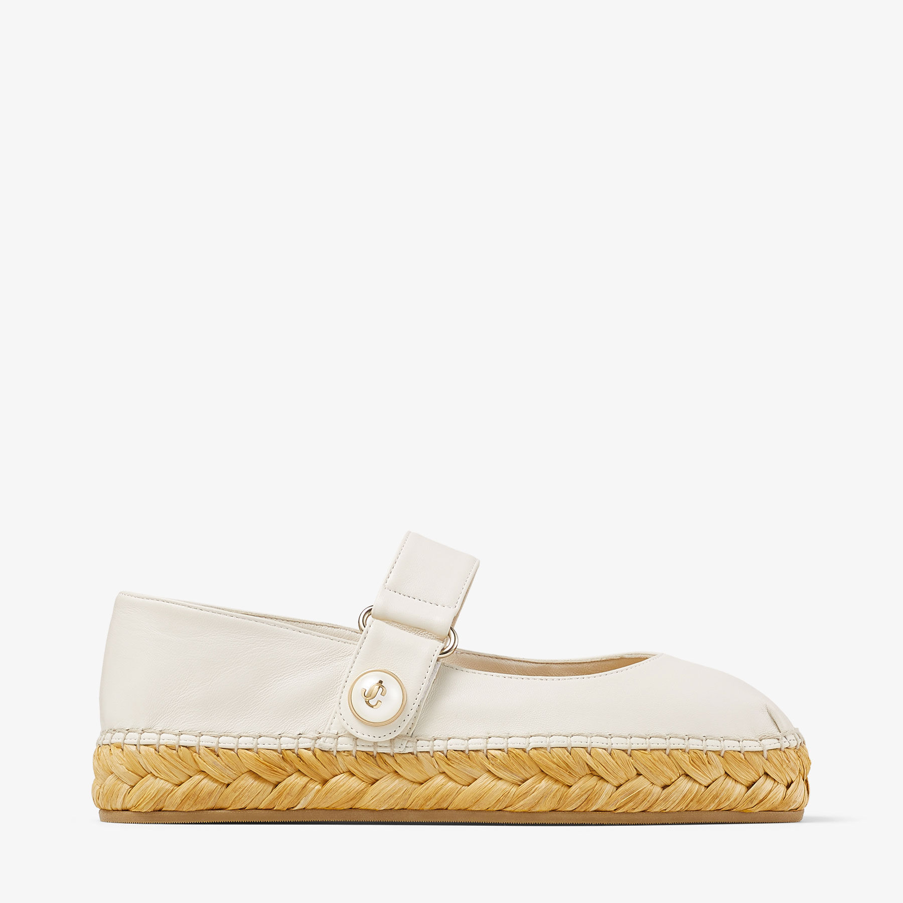 Fayence Espadrille Latte Nappa Leather Flats JIMMY CHOO US