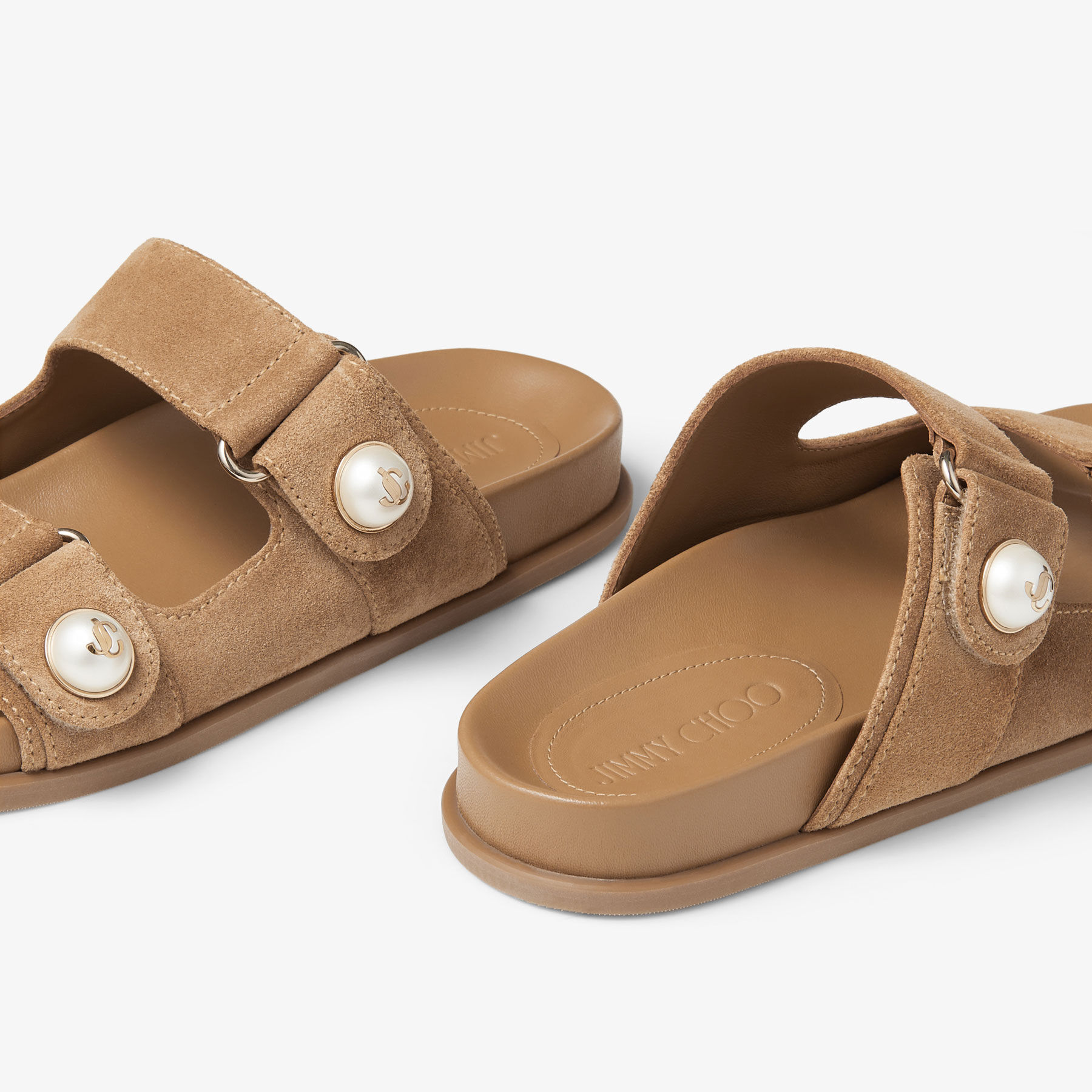 Fayence Sandal Rattan Velvet Suede Flats JIMMY CHOO CA