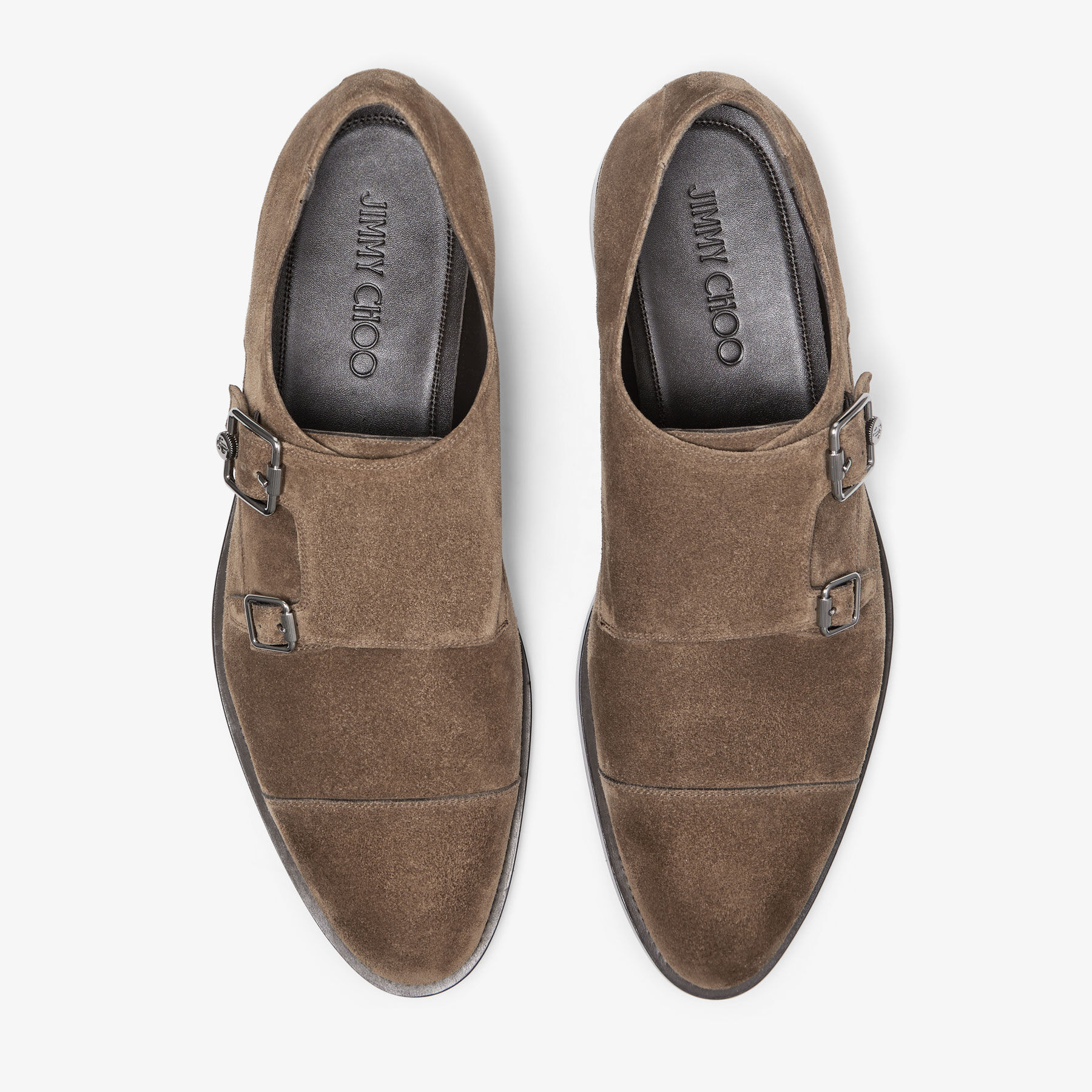 Finnion Monkstrap Oak Velvet Suede Shoe JIMMY CHOO CA