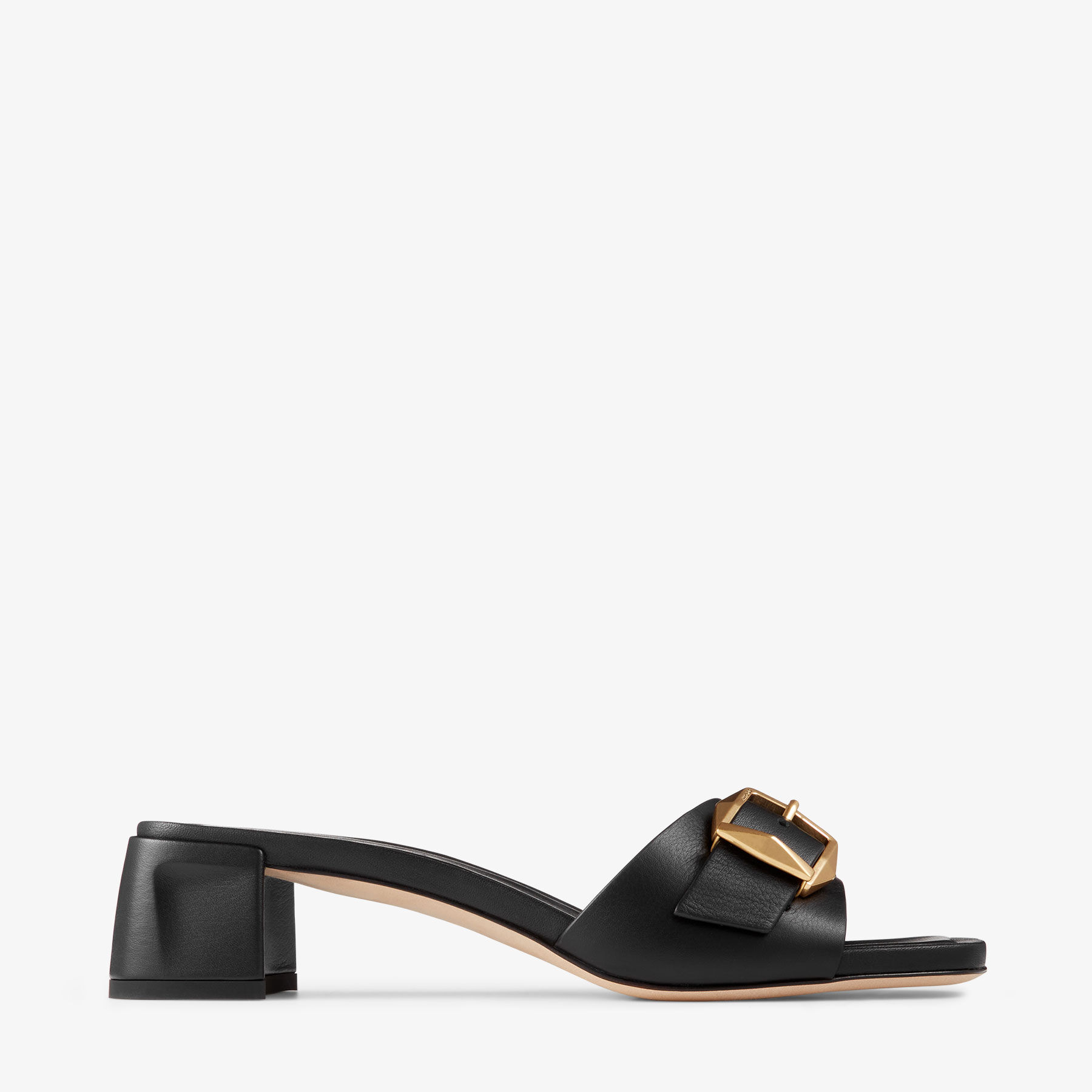 Hawke Mule 40 | Black Leather Mules | JIMMY CHOO US