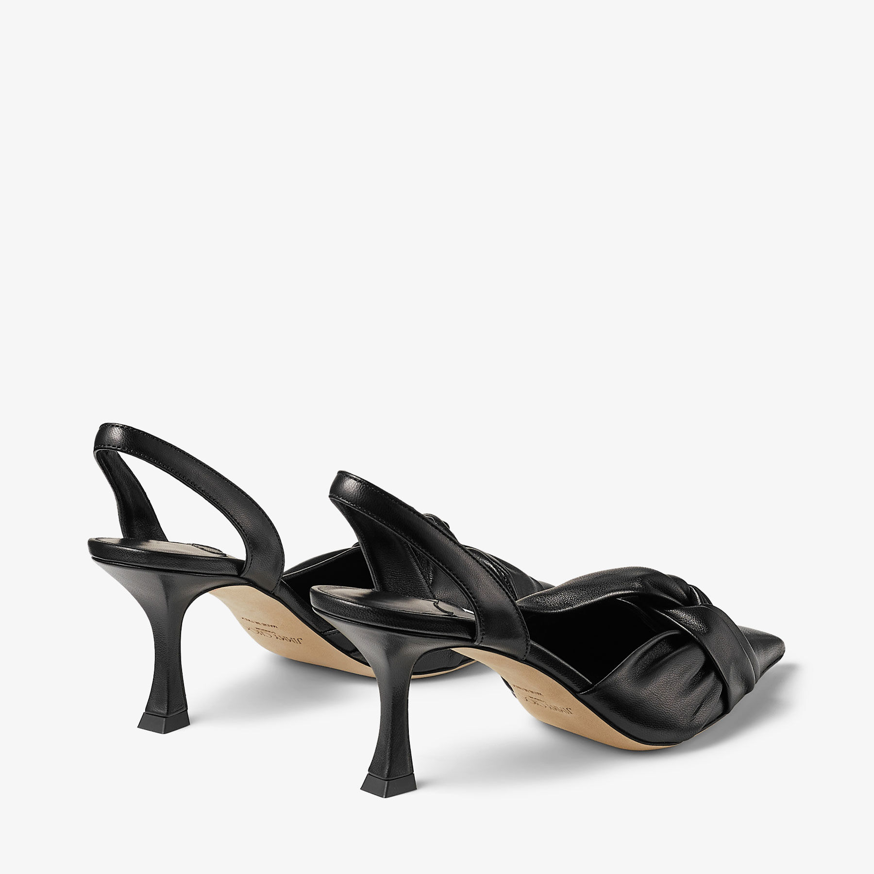 Hedera Sb 70 | Black Nappa Leather Sling Back Pumps | New Collection ...