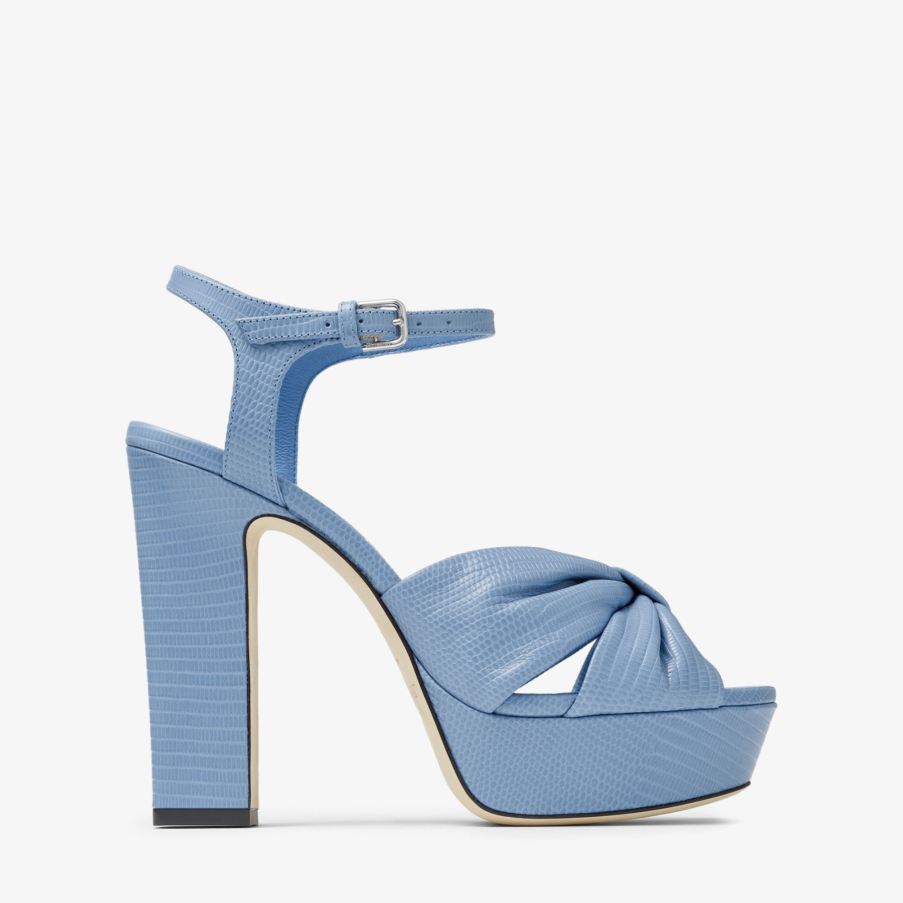 Heloise 120 Denim Lizard Print Sandals JIMMY CHOO CA