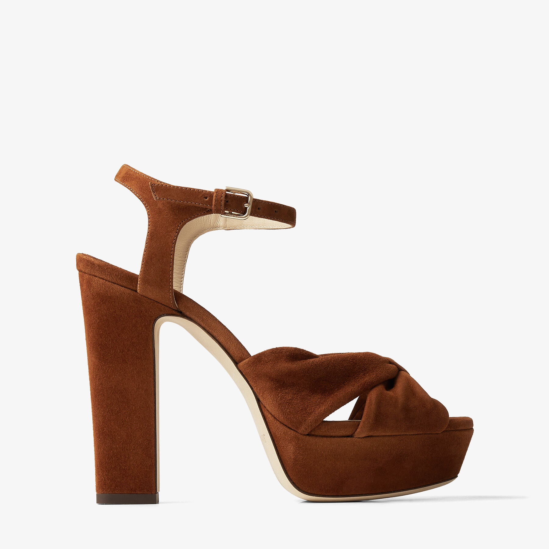 Tan Suede Platform Sandals | HELOISE 120 | Summer 2022 collection ...