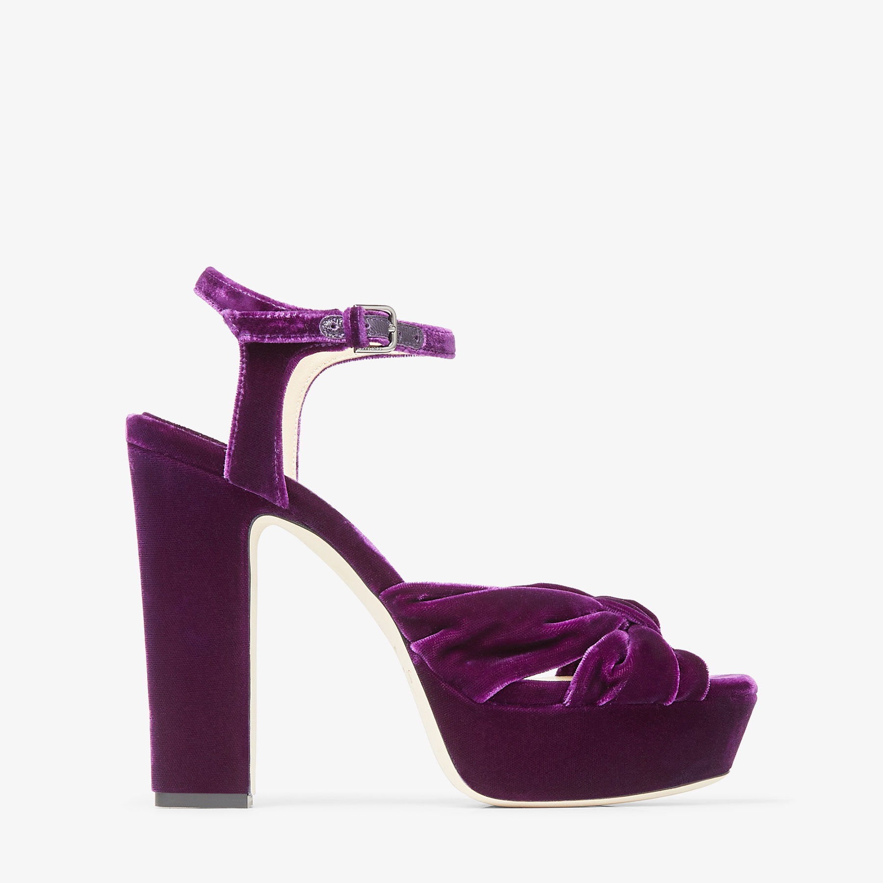 HELOISE 120 Cassis Velvet Platform Sandals Autumn Collection
