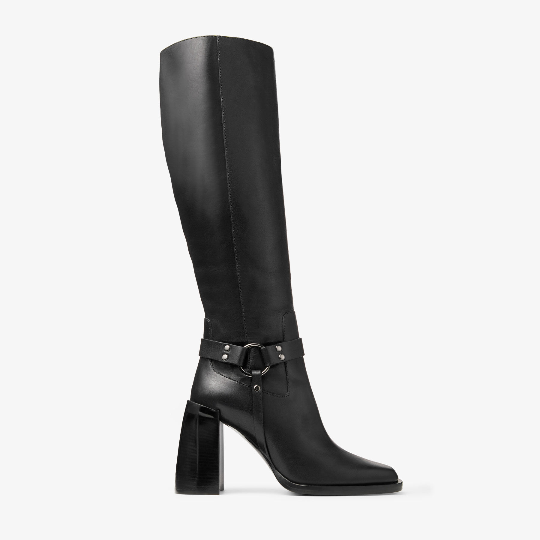 Isabelle KB 95 Black Leather Knee High Boots JIMMY CHOO CA