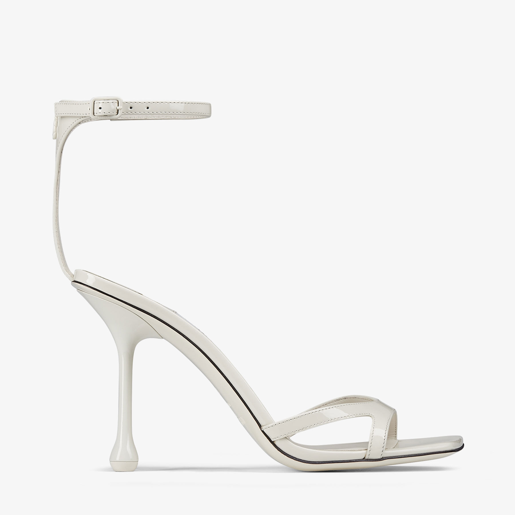 Ixia Sandal 95 | Latte Patent Leather Sandals | New Collection | JIMMY CHOO