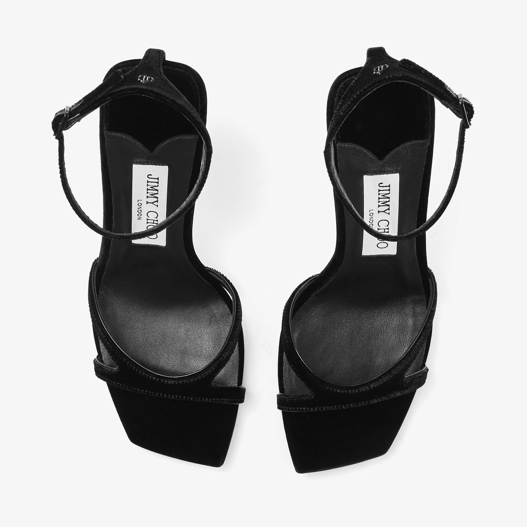 IXIA SANDAL 95 | Black Velvet Sandals | New Collection | JIMMY CHOO