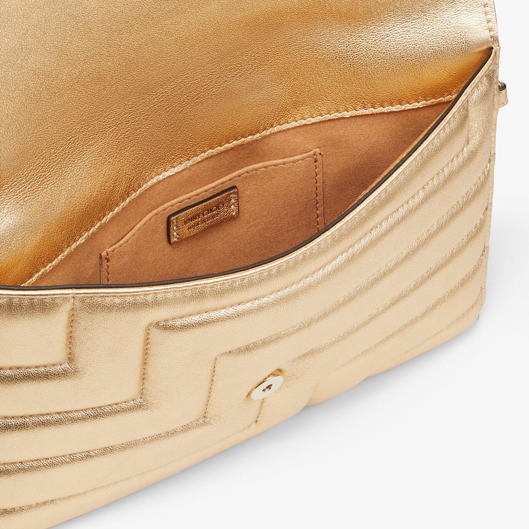 JC SQUARE ENVELOPE | Gold Avenue Metallic Nappa Leather Pouch