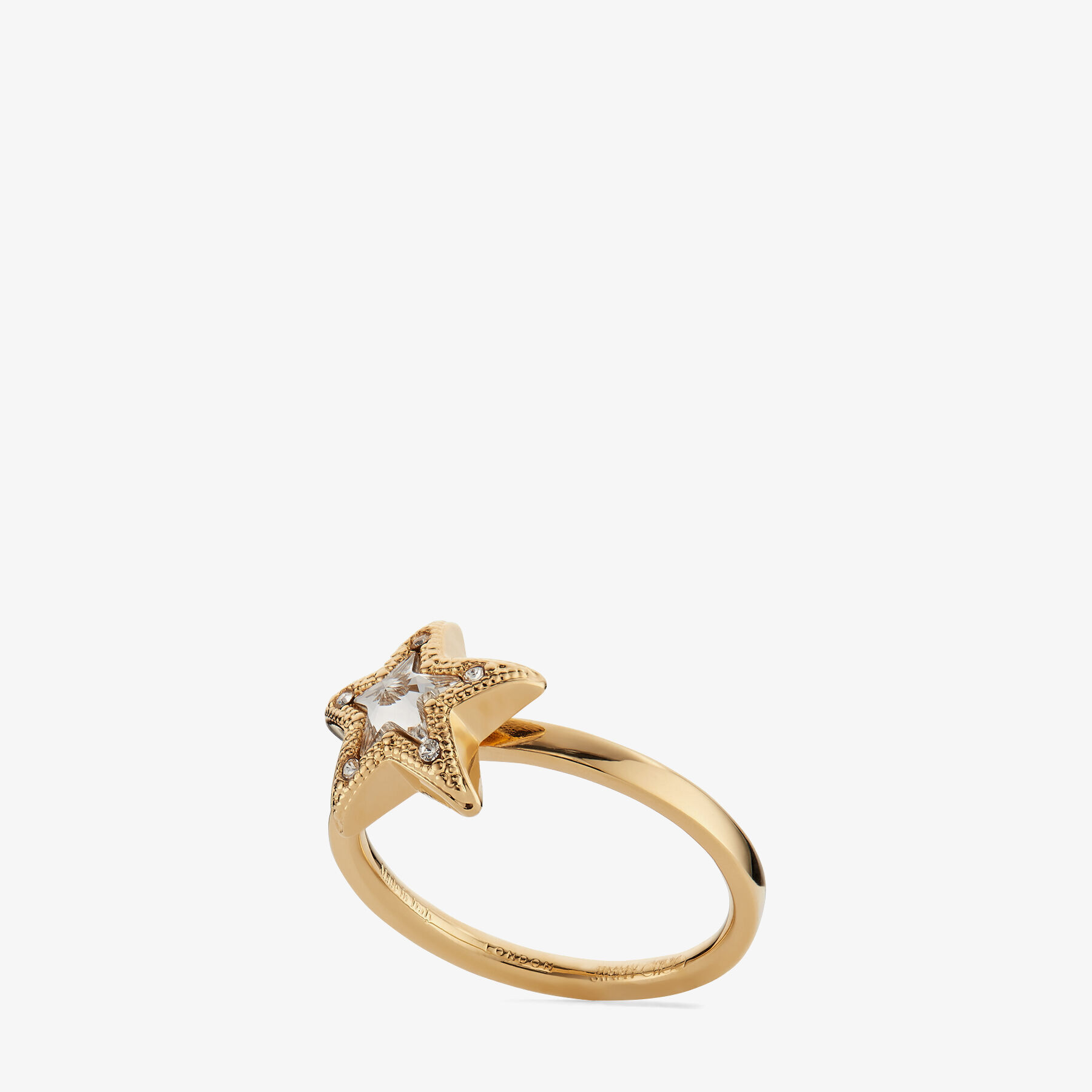 Gold-Finish Metal Star Ring with Swarovski Crystals | JC Star Ring ...